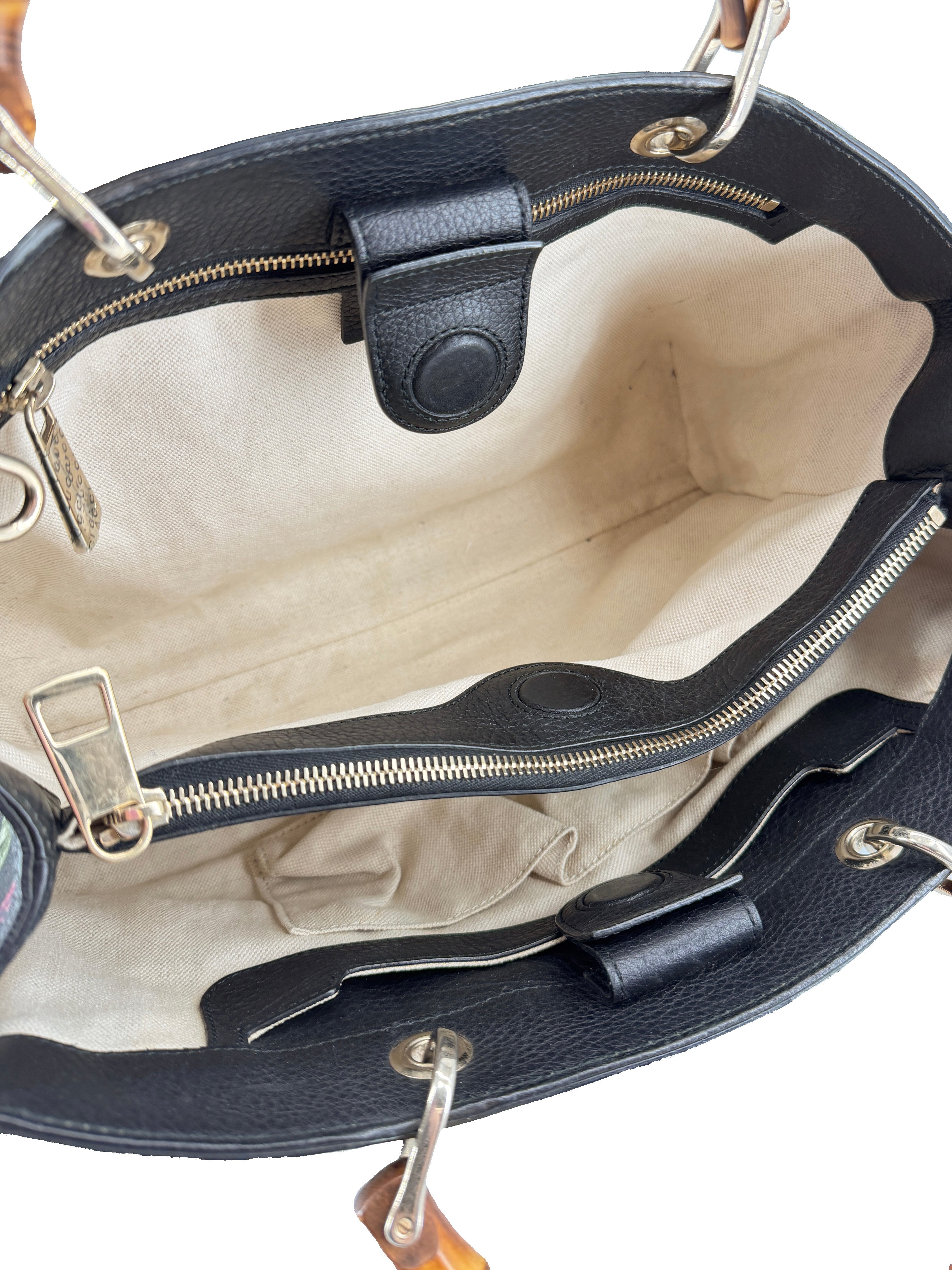 Gucci floral Knight medium Bamboo shopper 323660 520981
