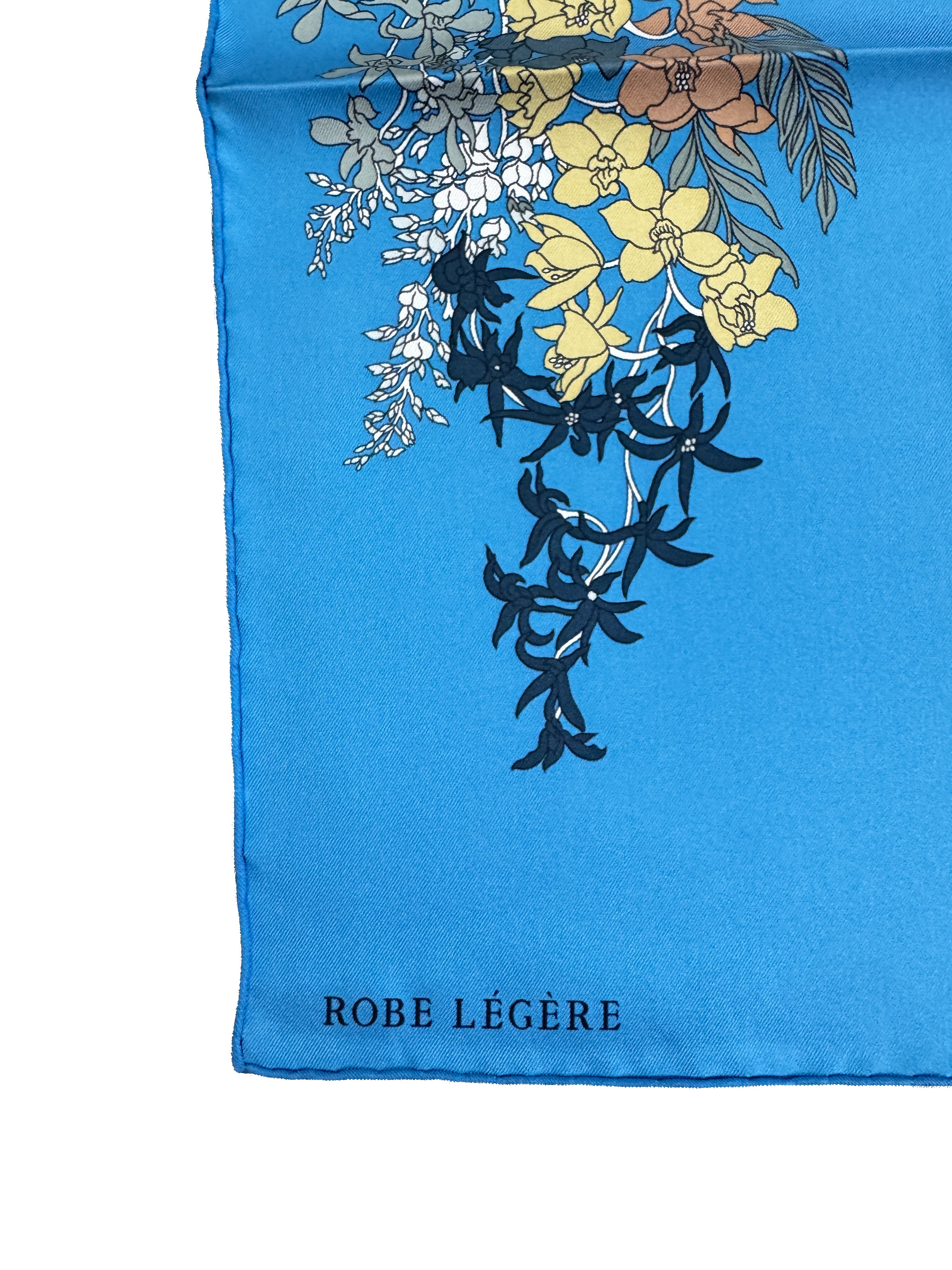 Hermès blue robe legere 90 cm scarf