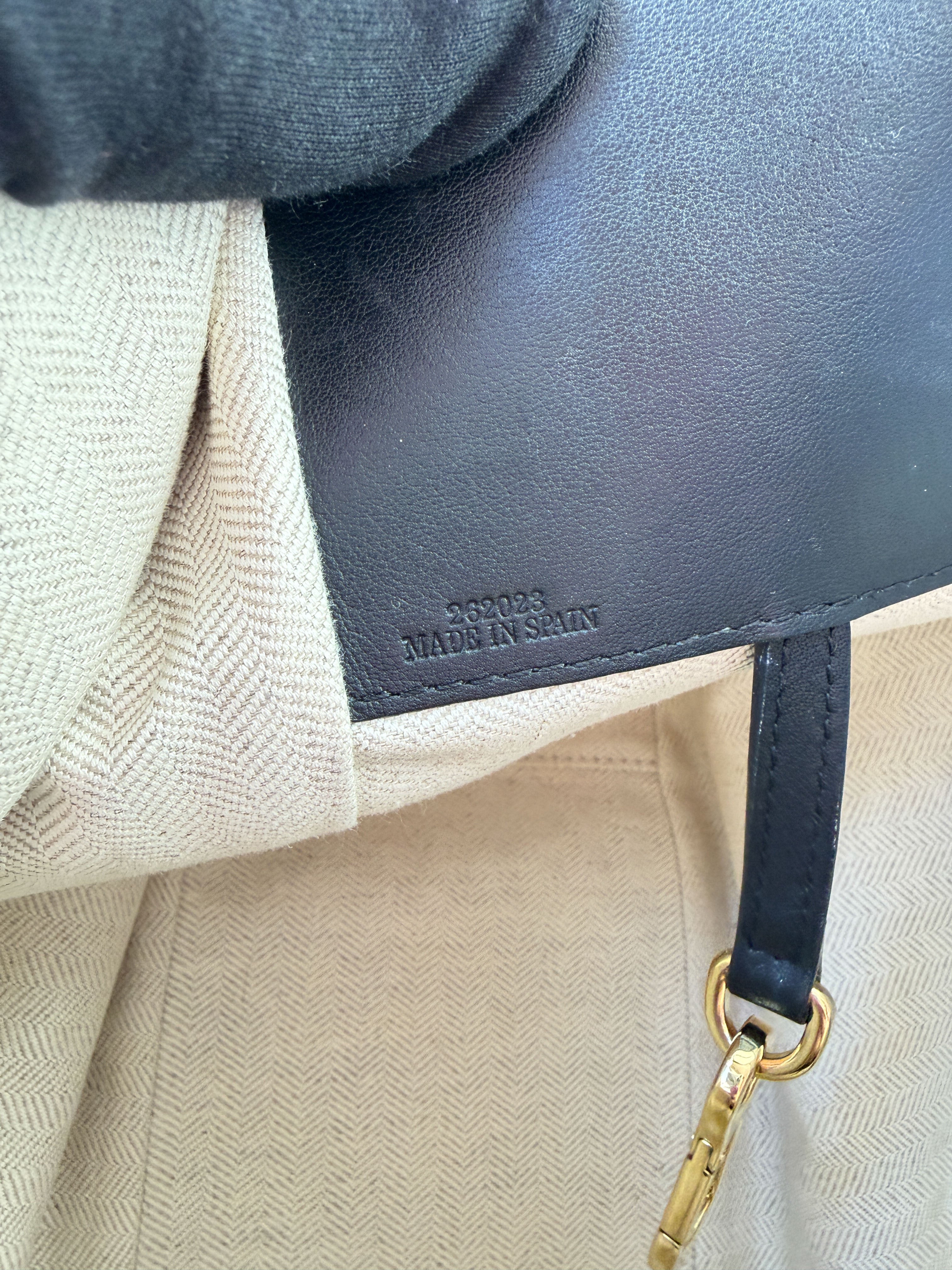 Loewe tri color navy, black, brown leather small Hammock bag 262023