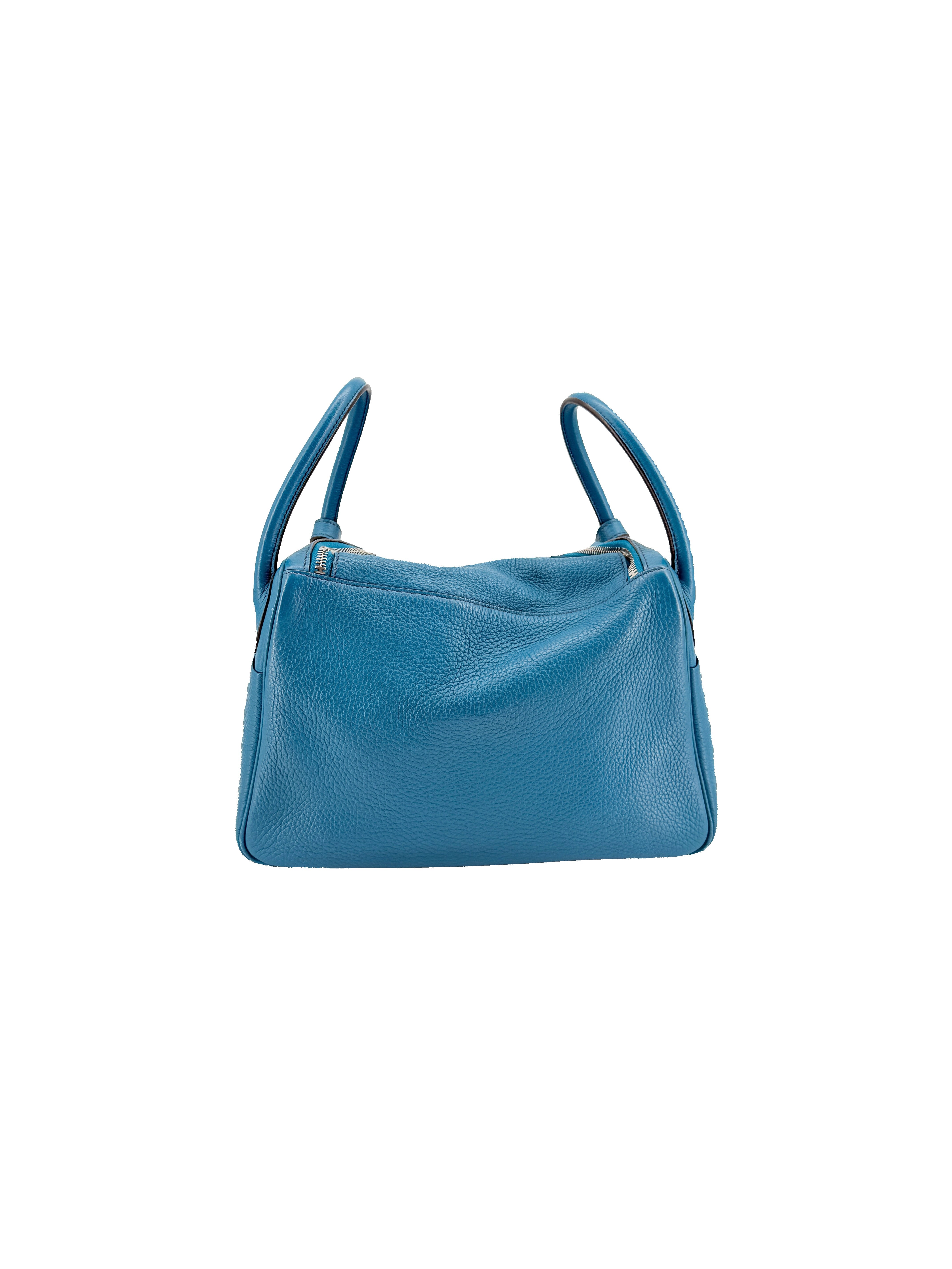 Hermès Lindy 30 Blue Izmir/Bleu Saphir Clemence square Q