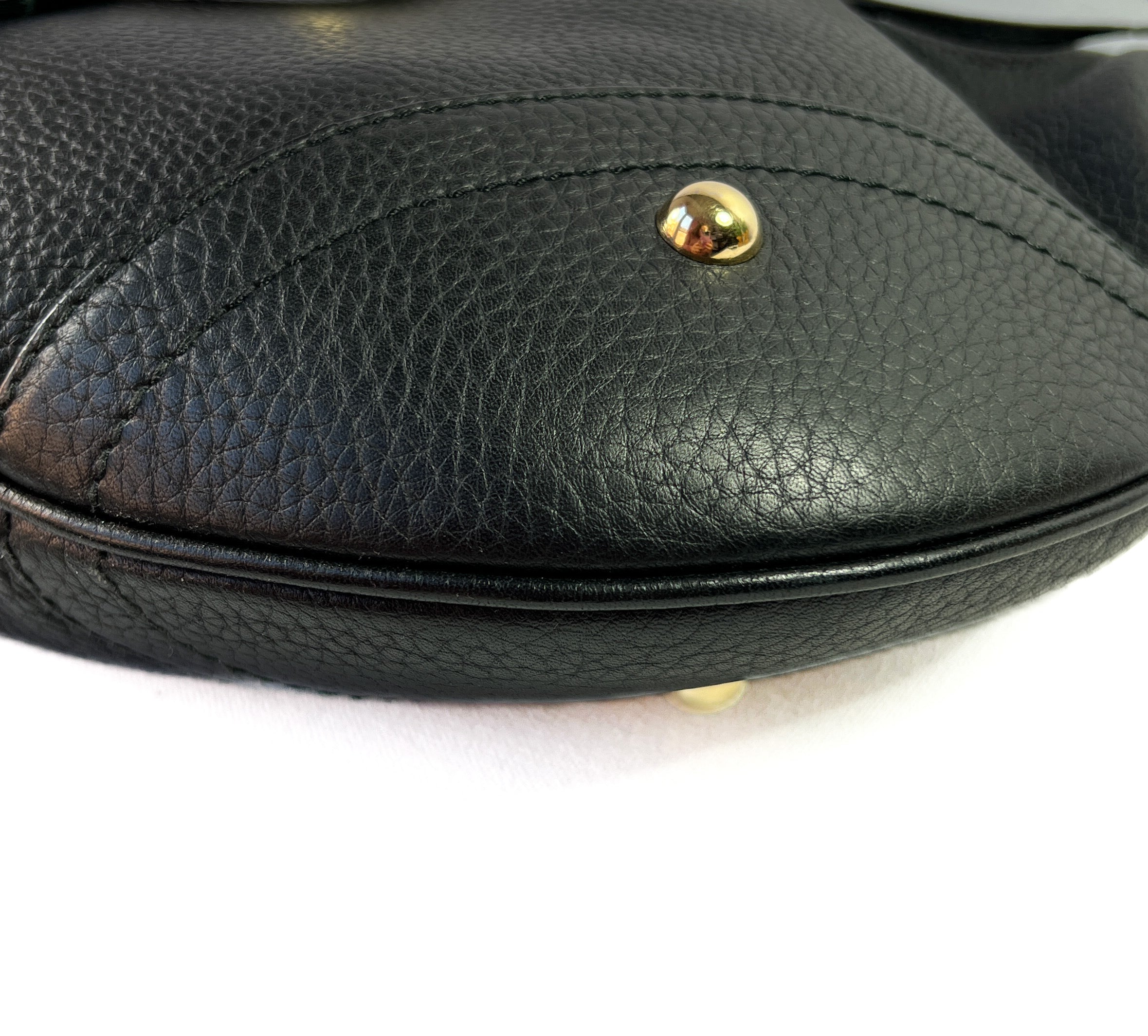 Dolce & Gabbana black leather shoulder hobo bag