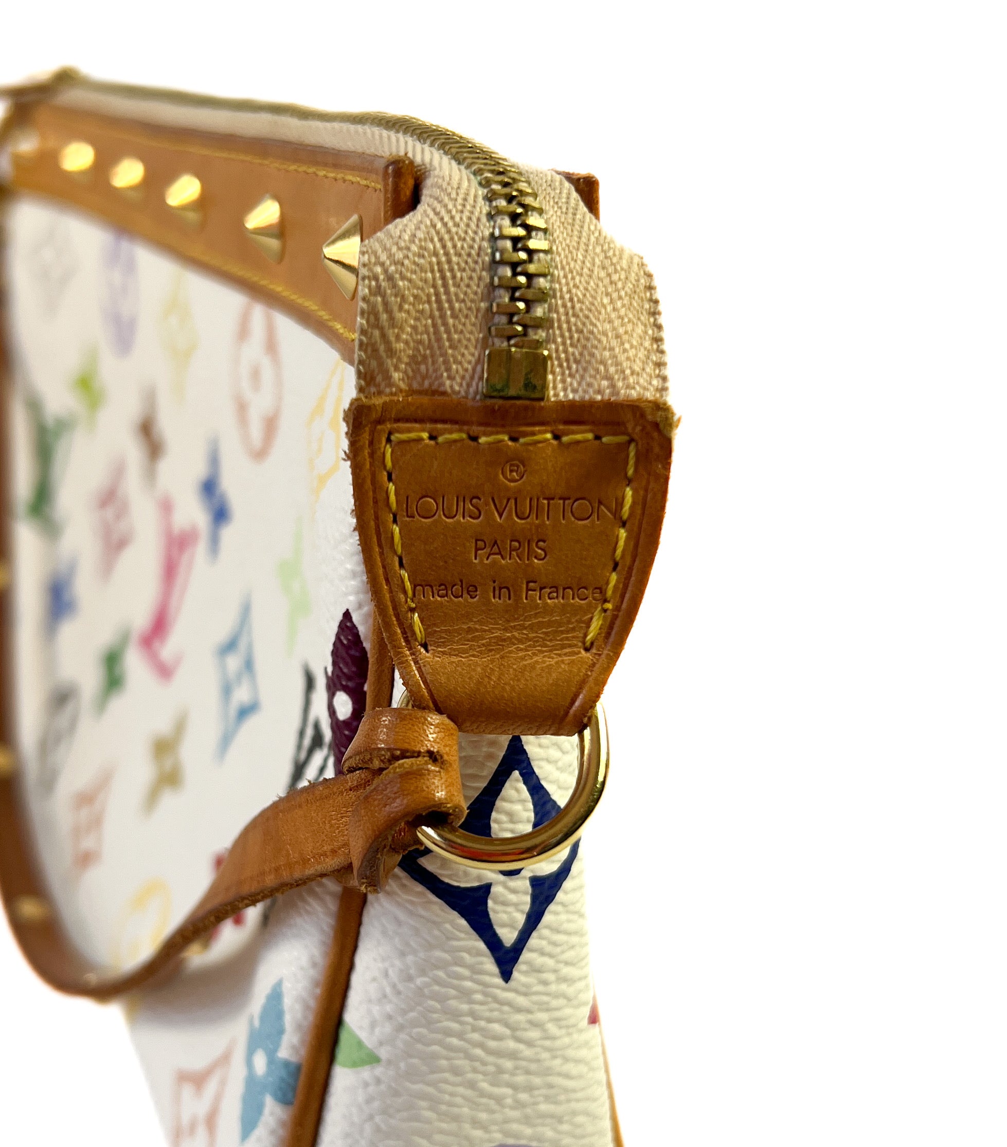 Louis Vuitton x Takashi Murakami white multi color pochette