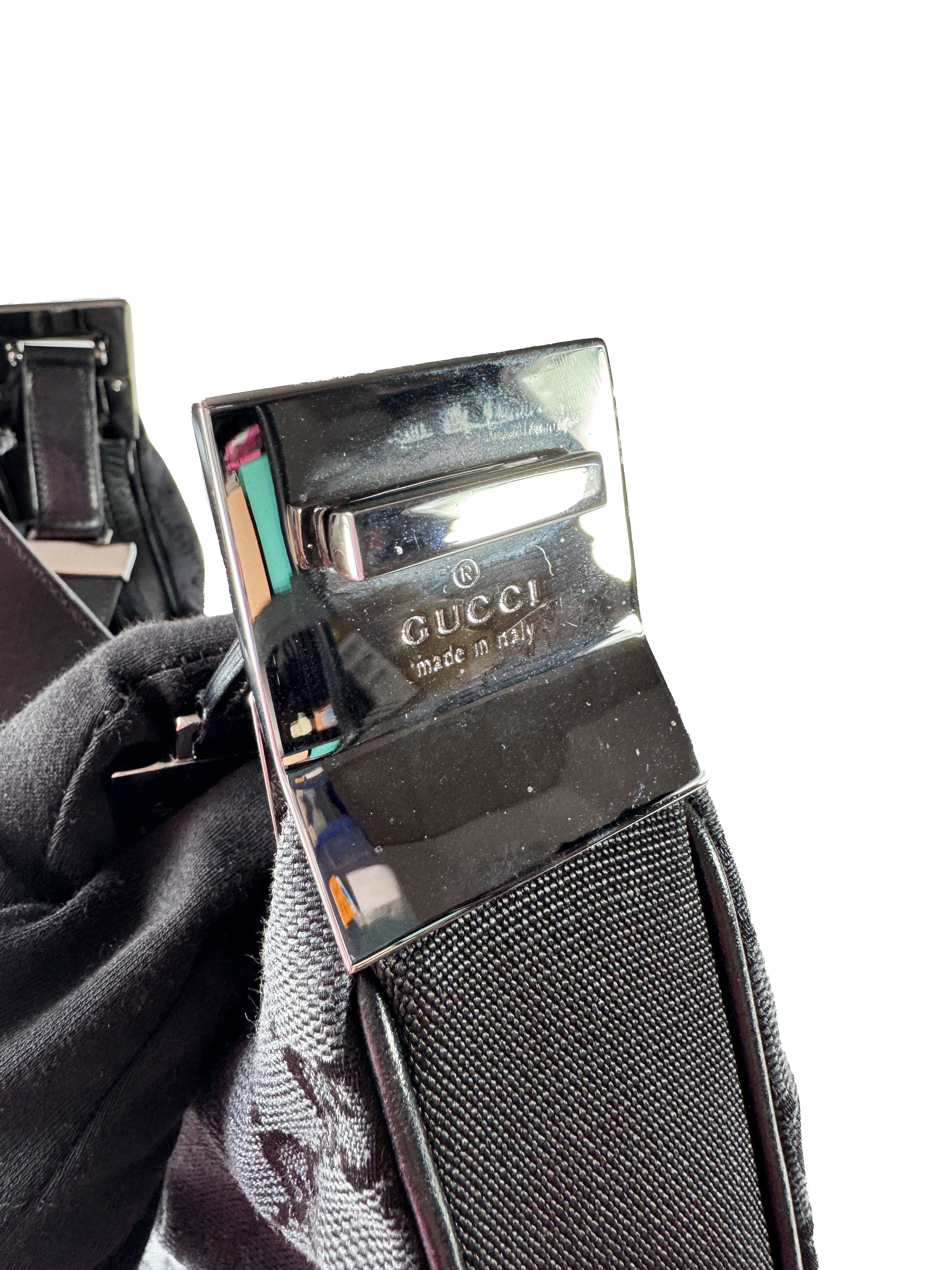 Gucci black GG attache vintage shoulder bag 001 3341 3444