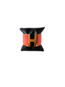 Hermès Clic H XL PM Bracelet rouge corail