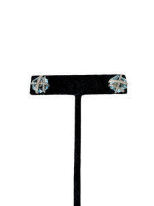 David Yurman sterling silver blue topaz & diamond cable wrap earrings current retail $995