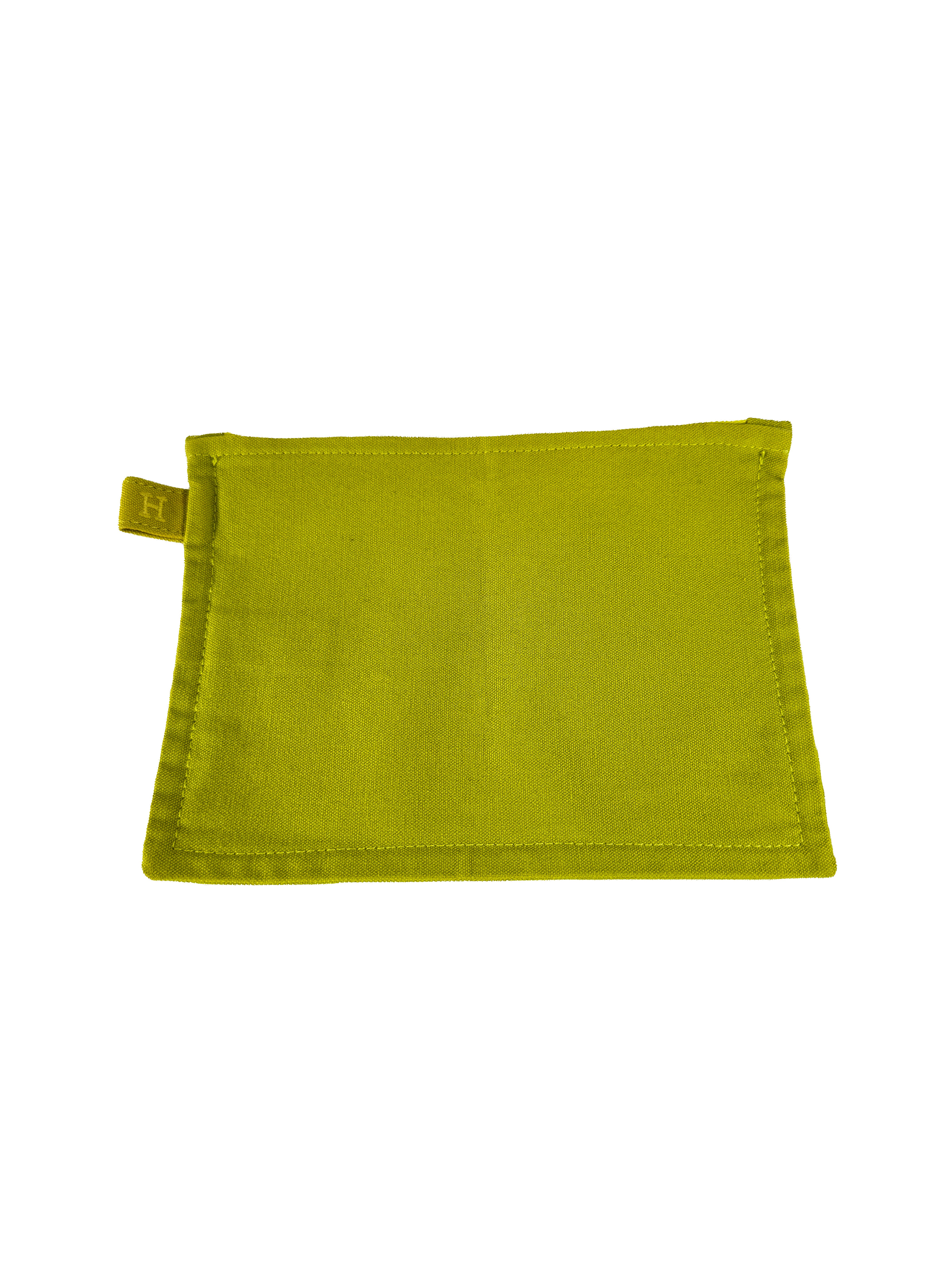 Hermès lime green Bora Bora travel pouch set