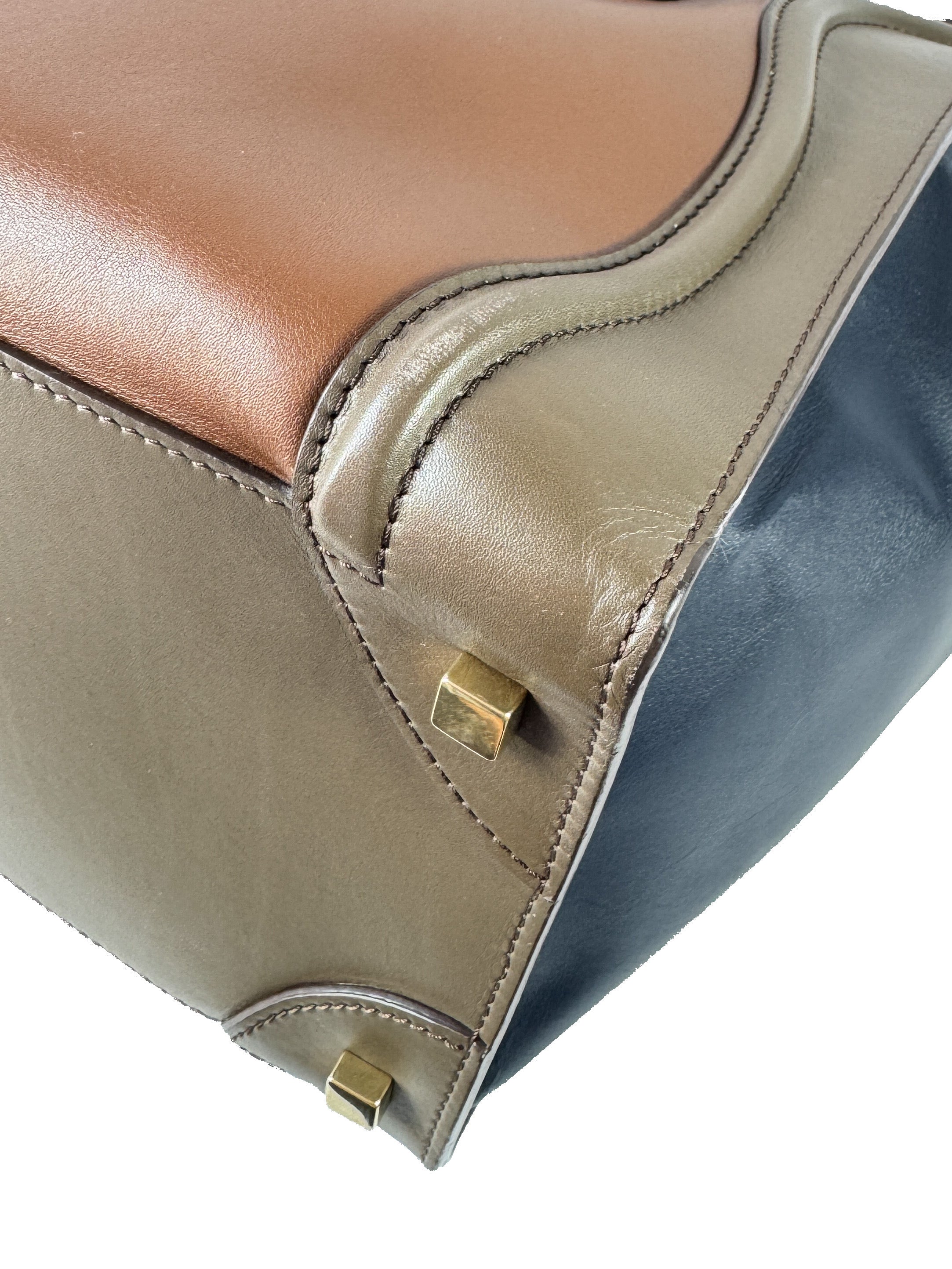 Celine navy, olive, orange luggage mini tote W-AT-0172