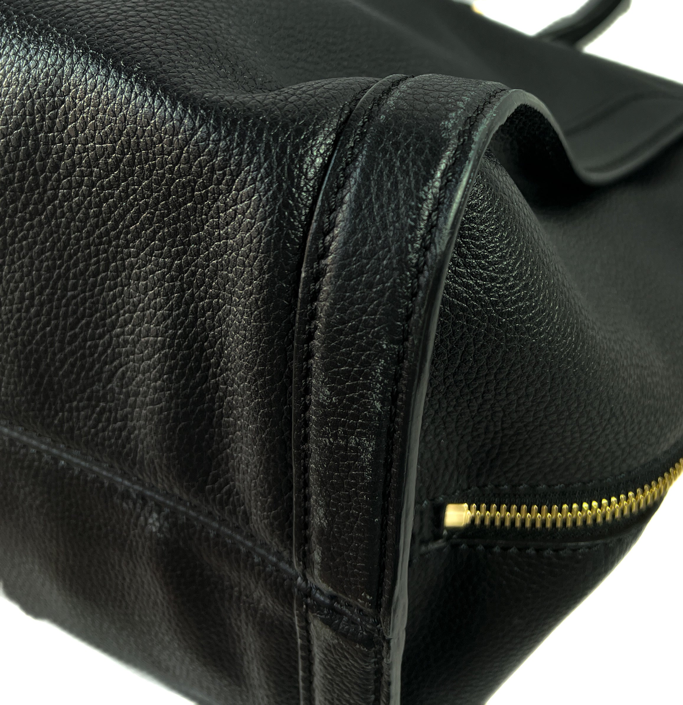 Alexander McQueen black leather Zippe tote