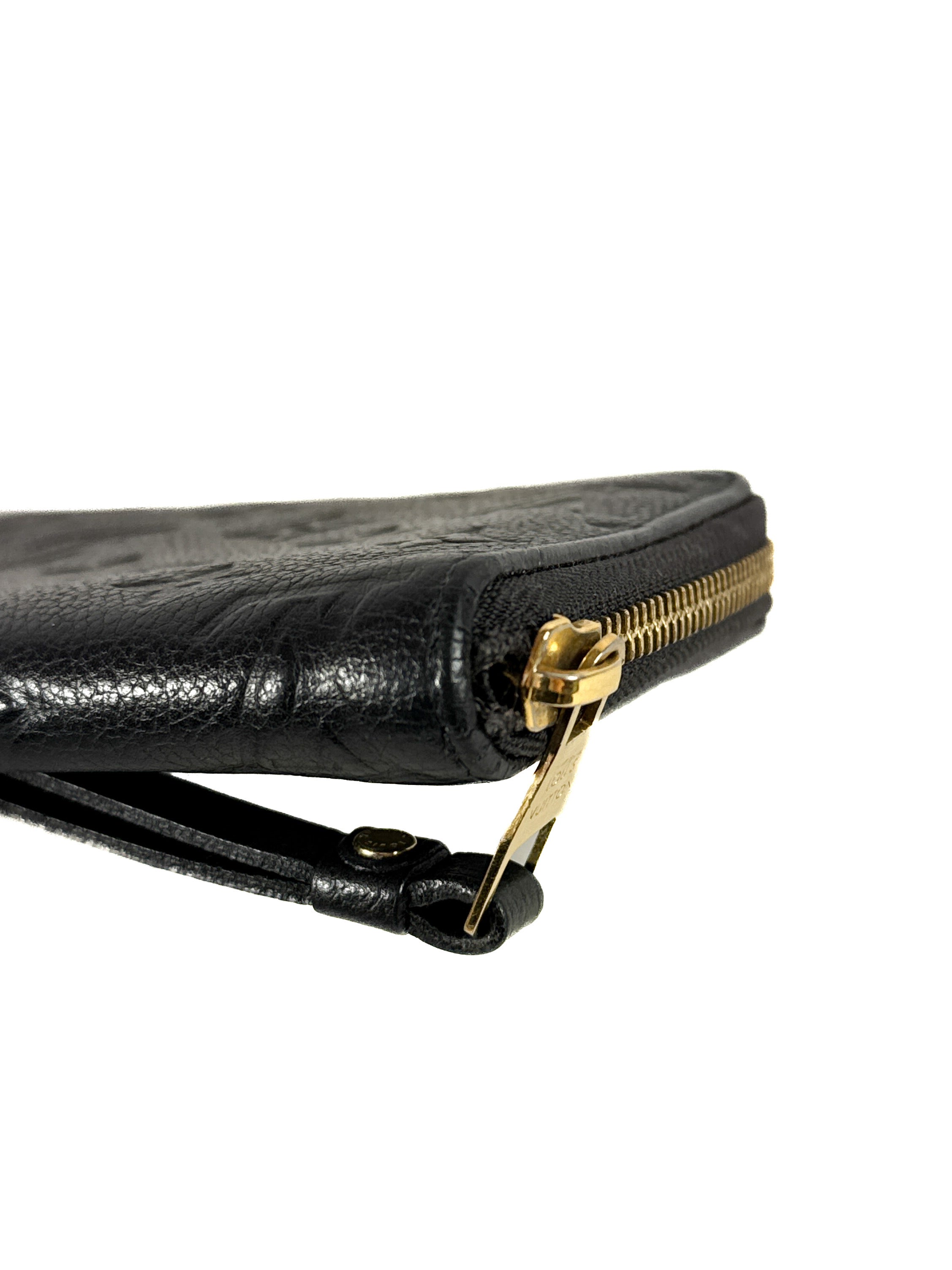 Louis Vuitton black empreinte leather zippy wallet TS1162
