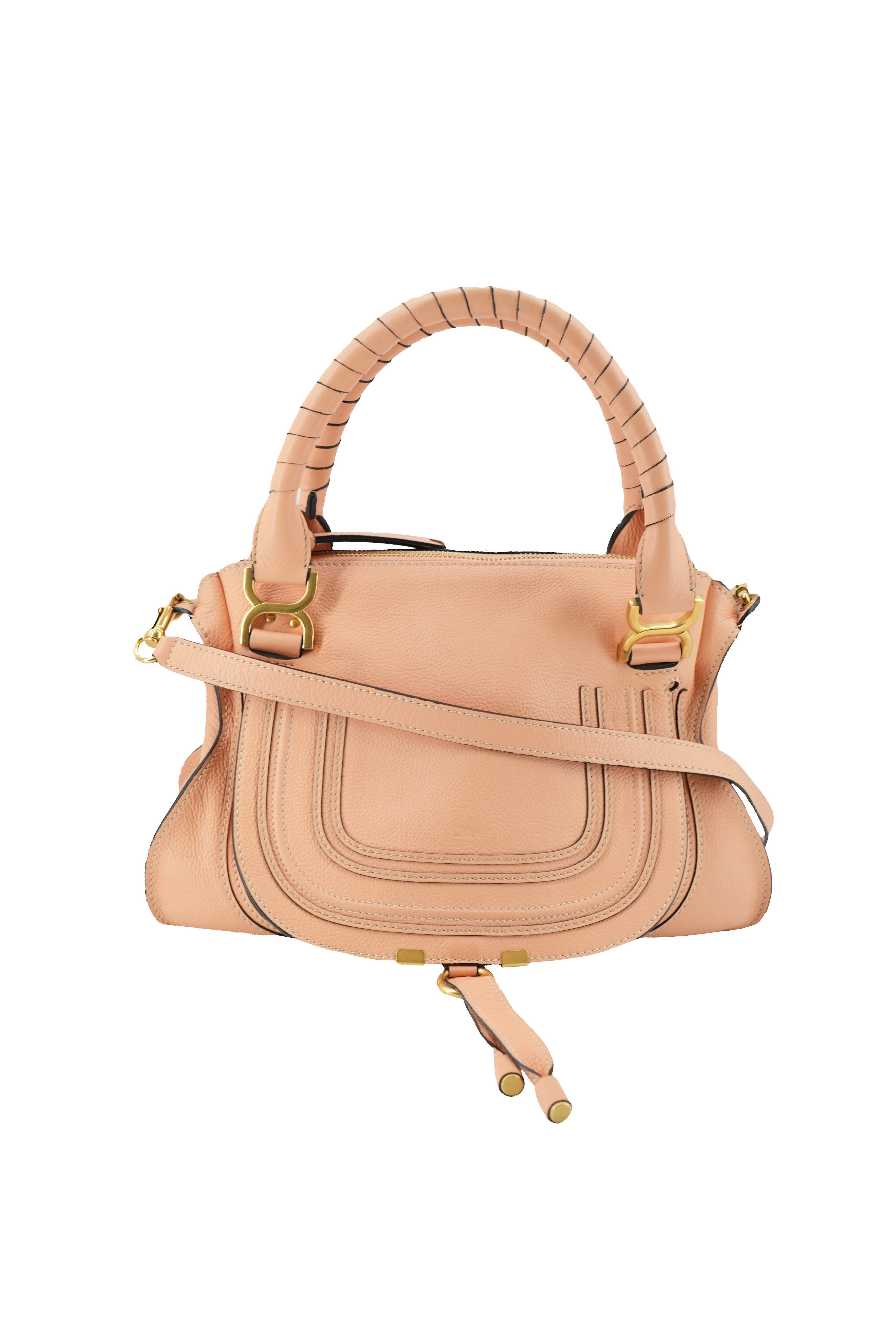 Chloé peach leather Marcie satchel 01215665-04