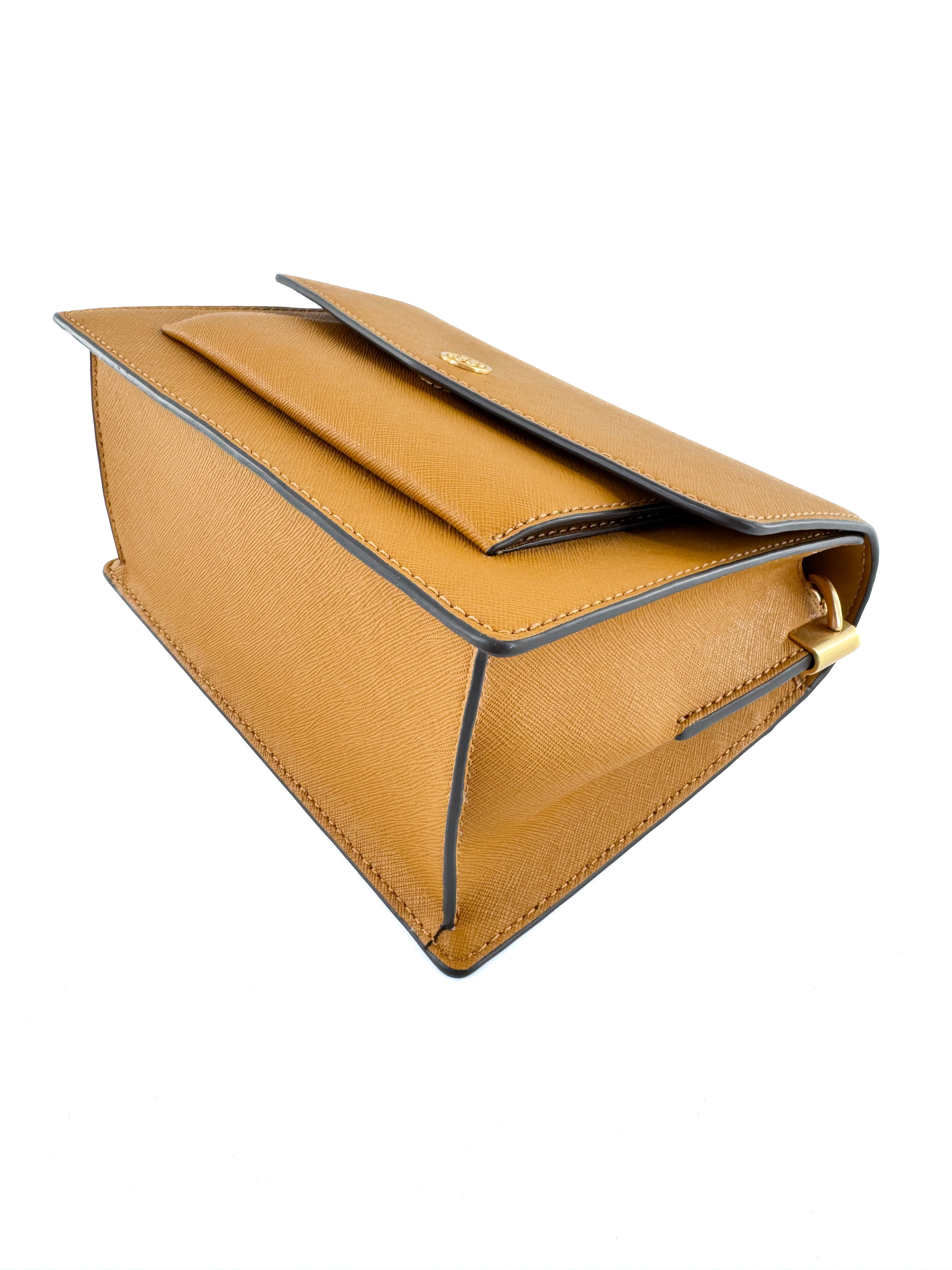 Tory Burch mustard yellow Robinson convertible shoulder bag