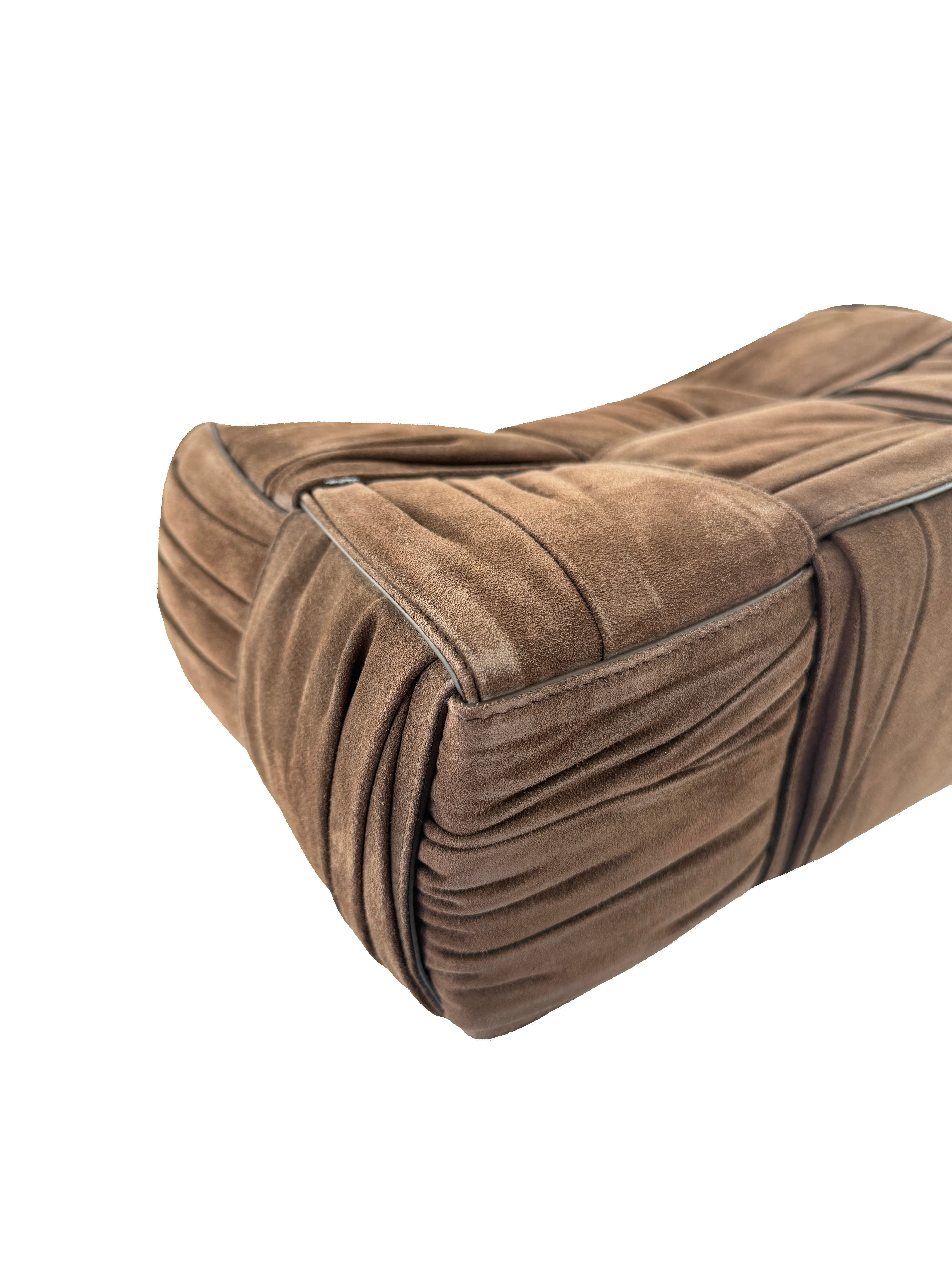 Bottega Veneta brown suede small Arco tote A00519390H