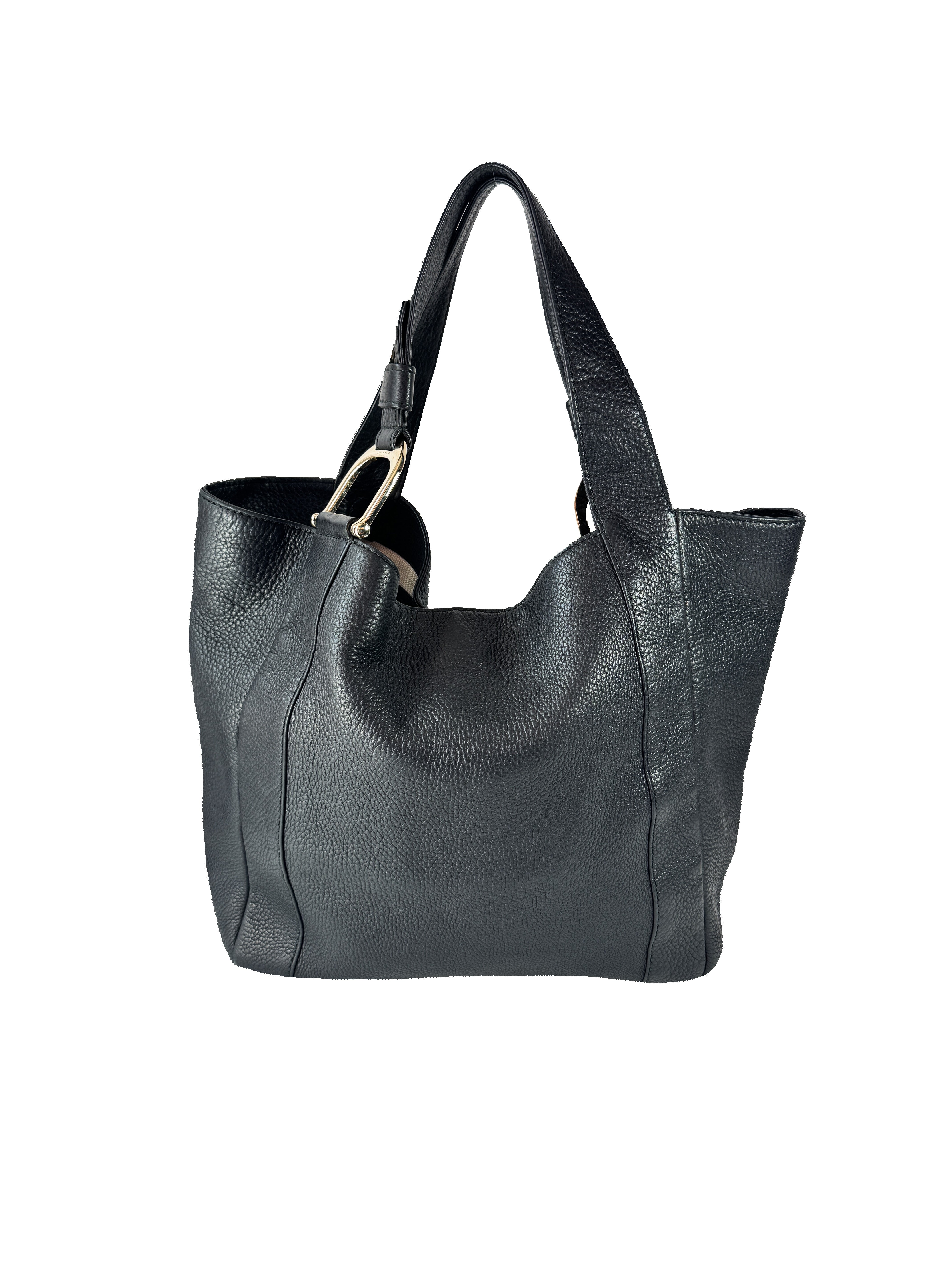 Gucci black leather horsebit Greenwich bag 257051502752