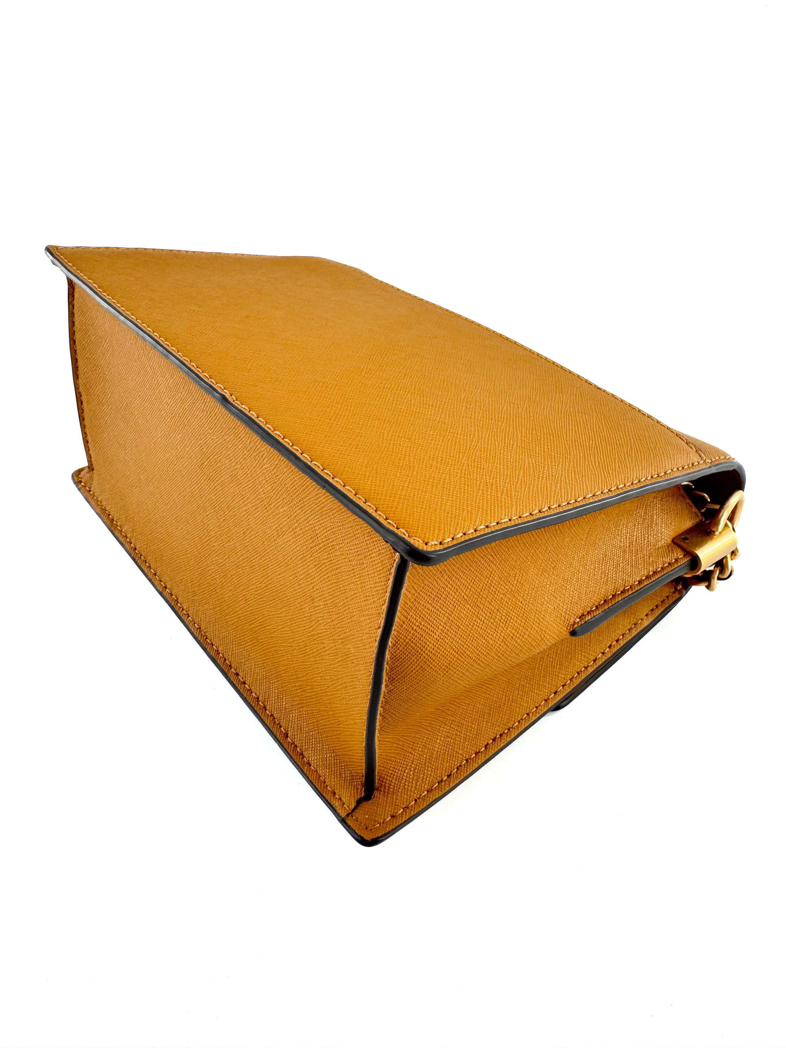 Tory Burch mustard yellow Robinson convertible shoulder bag