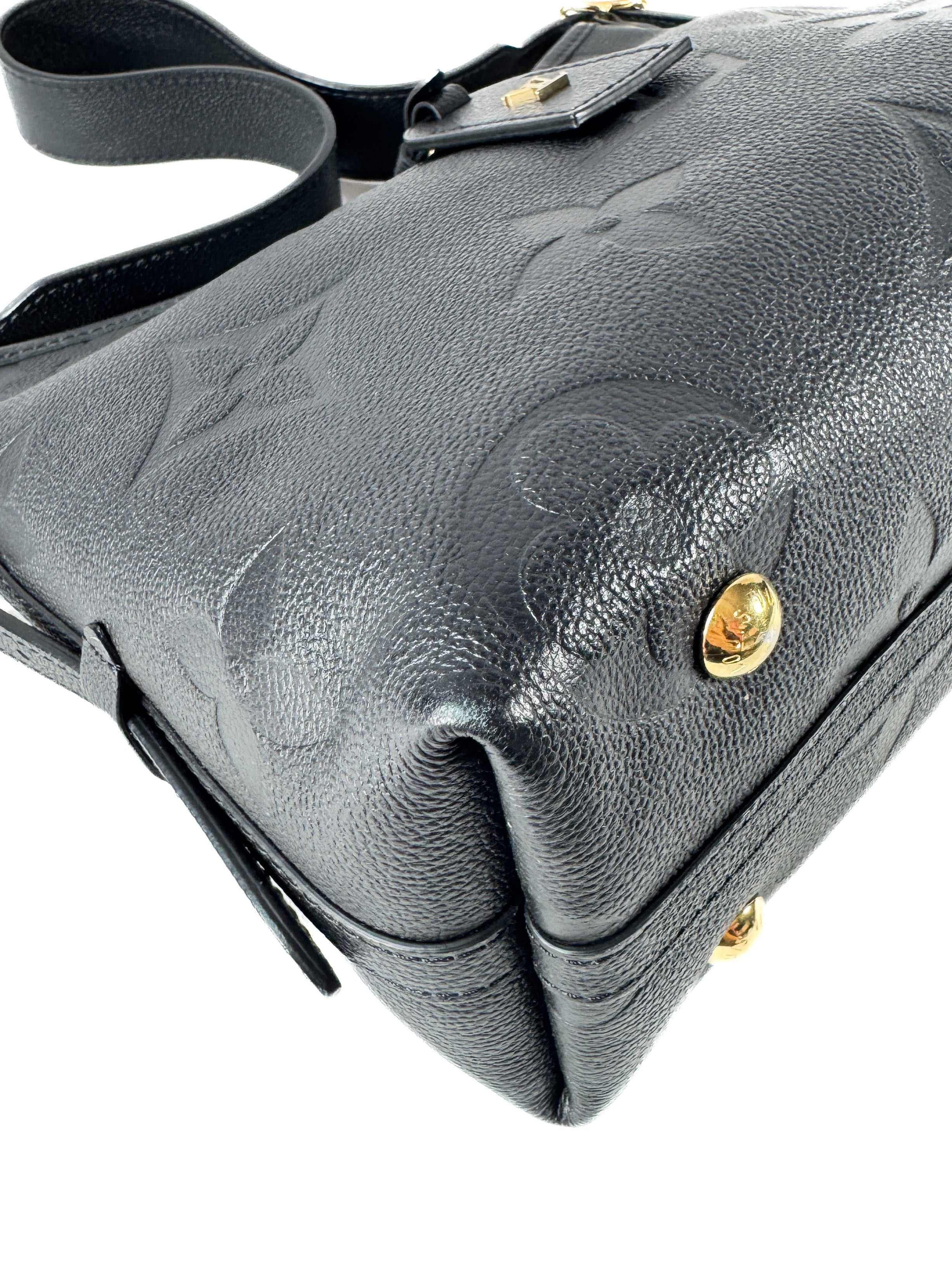 Louis Vuitton black empreinte Giant monogram carryall hobo PM NFC