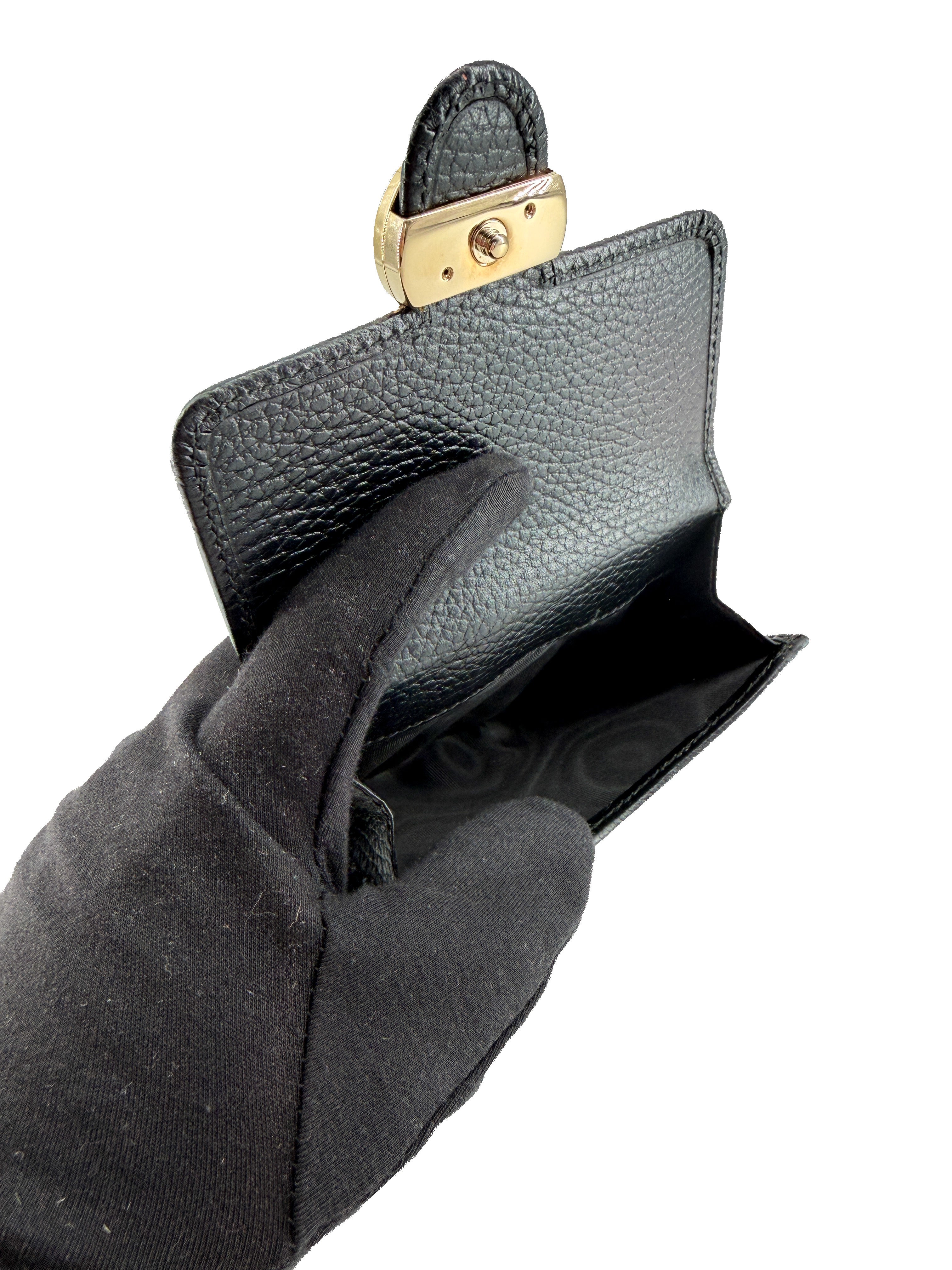 Gucci black leather GG compact wallet 615525-2149