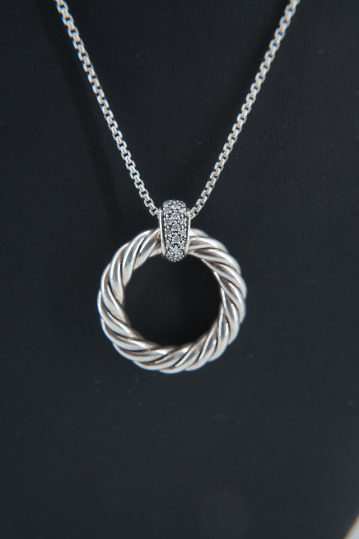 David Yurman sterling silver diamonds midnight melange necklace
