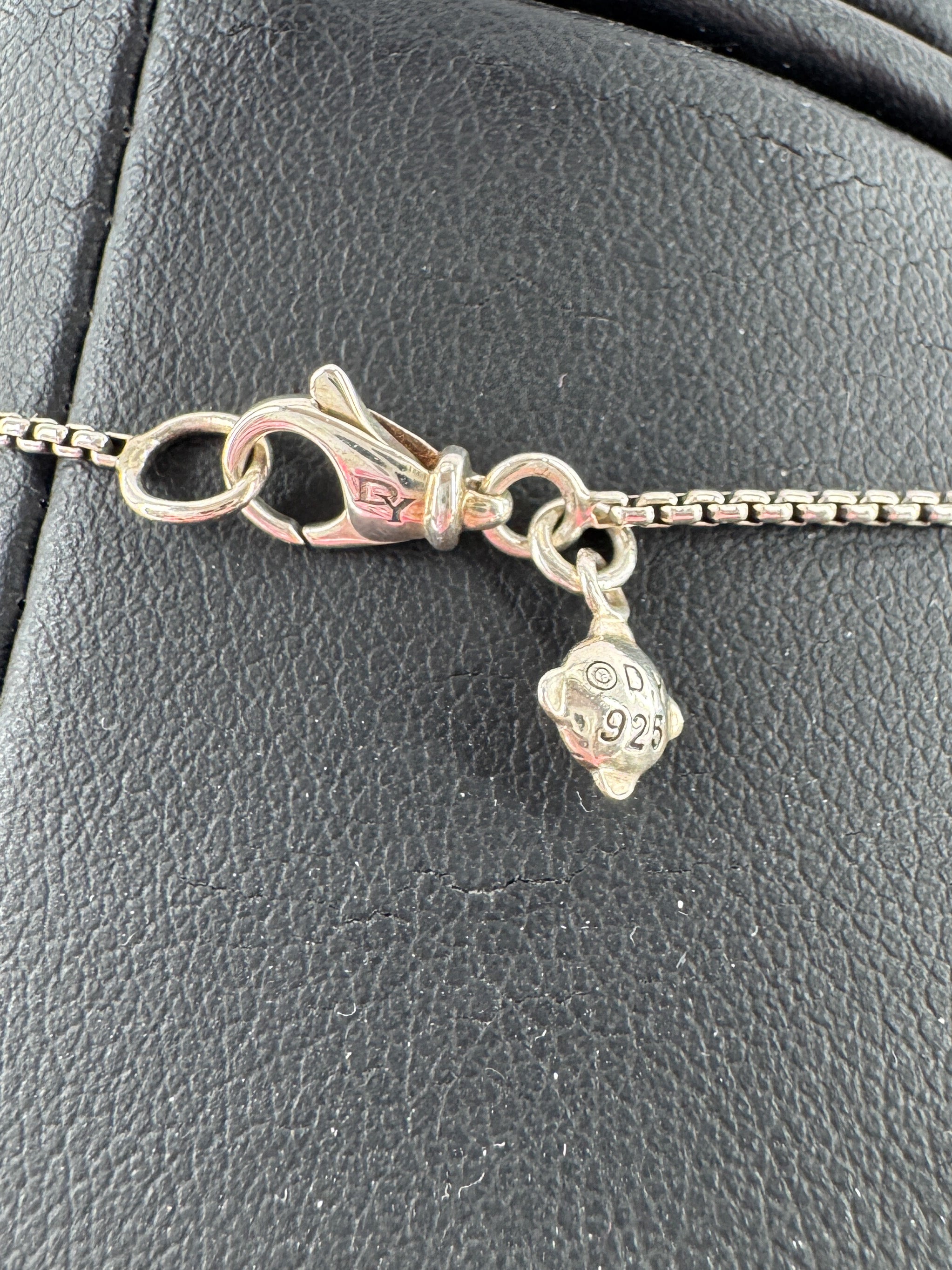 David Yurman petite Chatelaine pave bezel prasiolite and diamond necklace