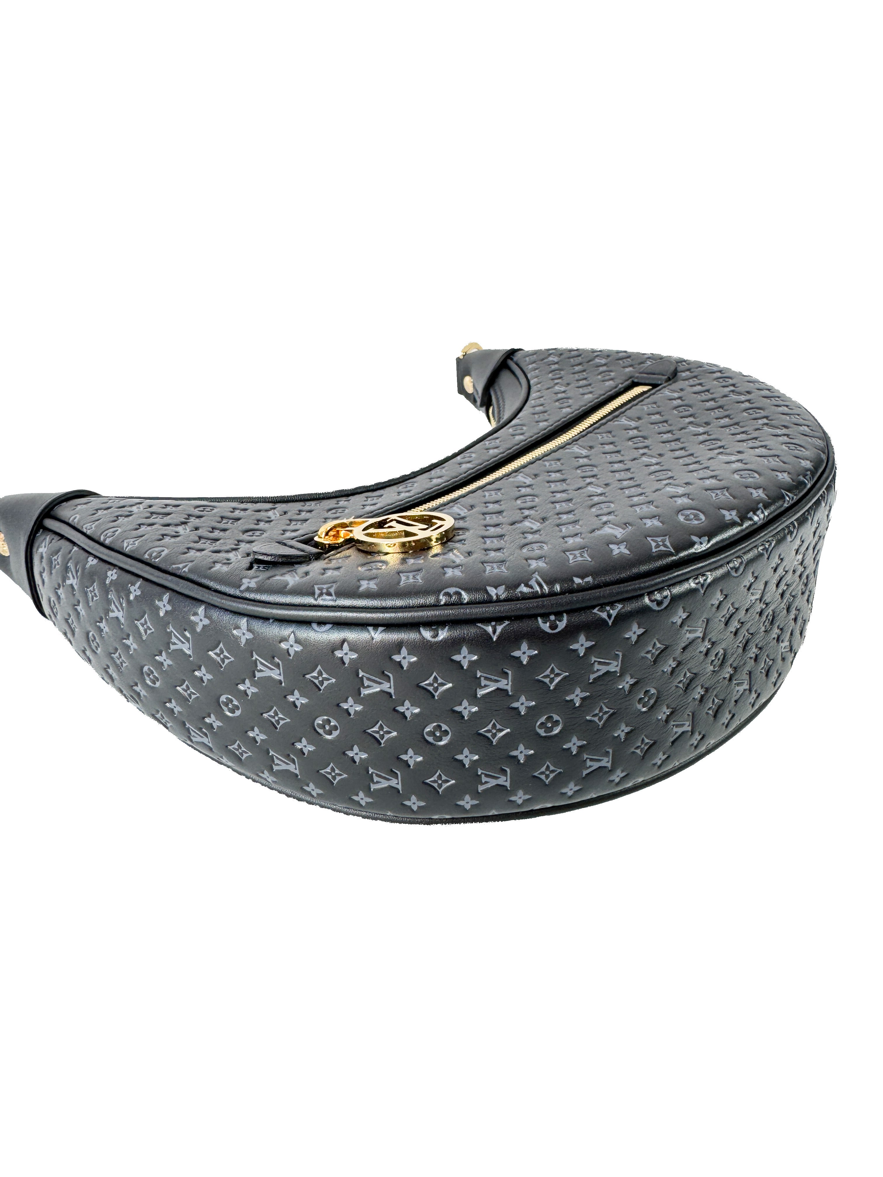 Louis Vuitton calfskin embossed monogram Loop black NFC