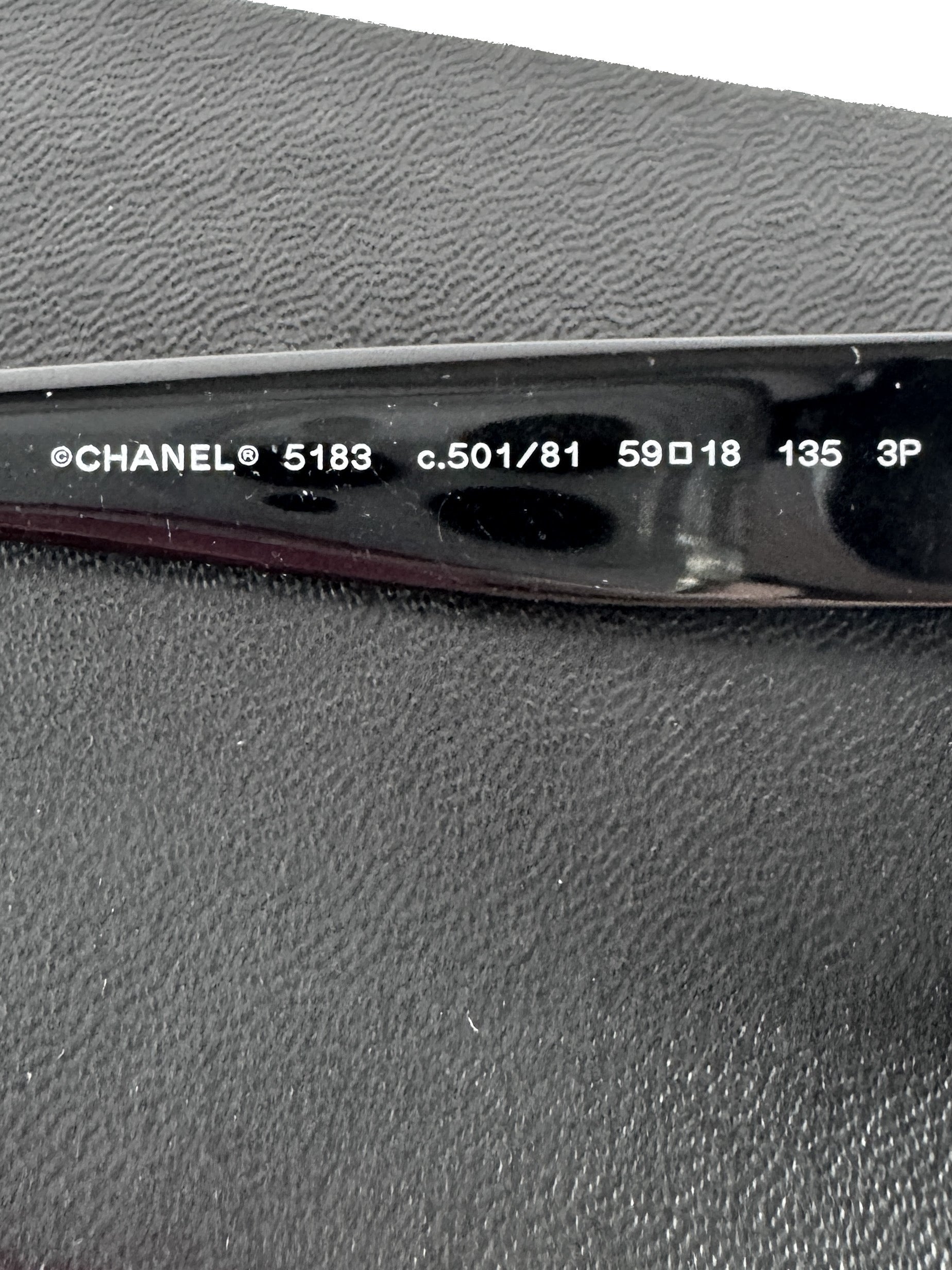 Chanel black polarized sunglasses 5183