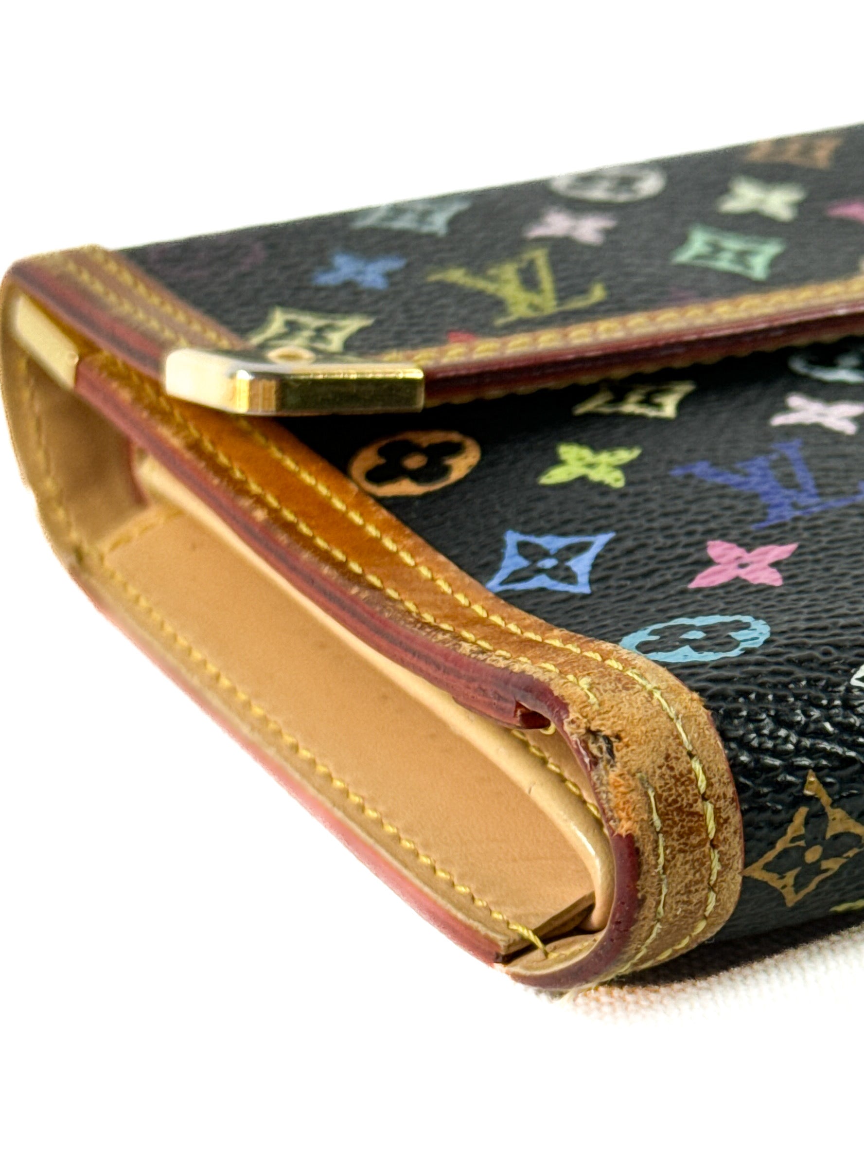 Louis Vuitton Monogram black multicolor Porte Tresor International wallet