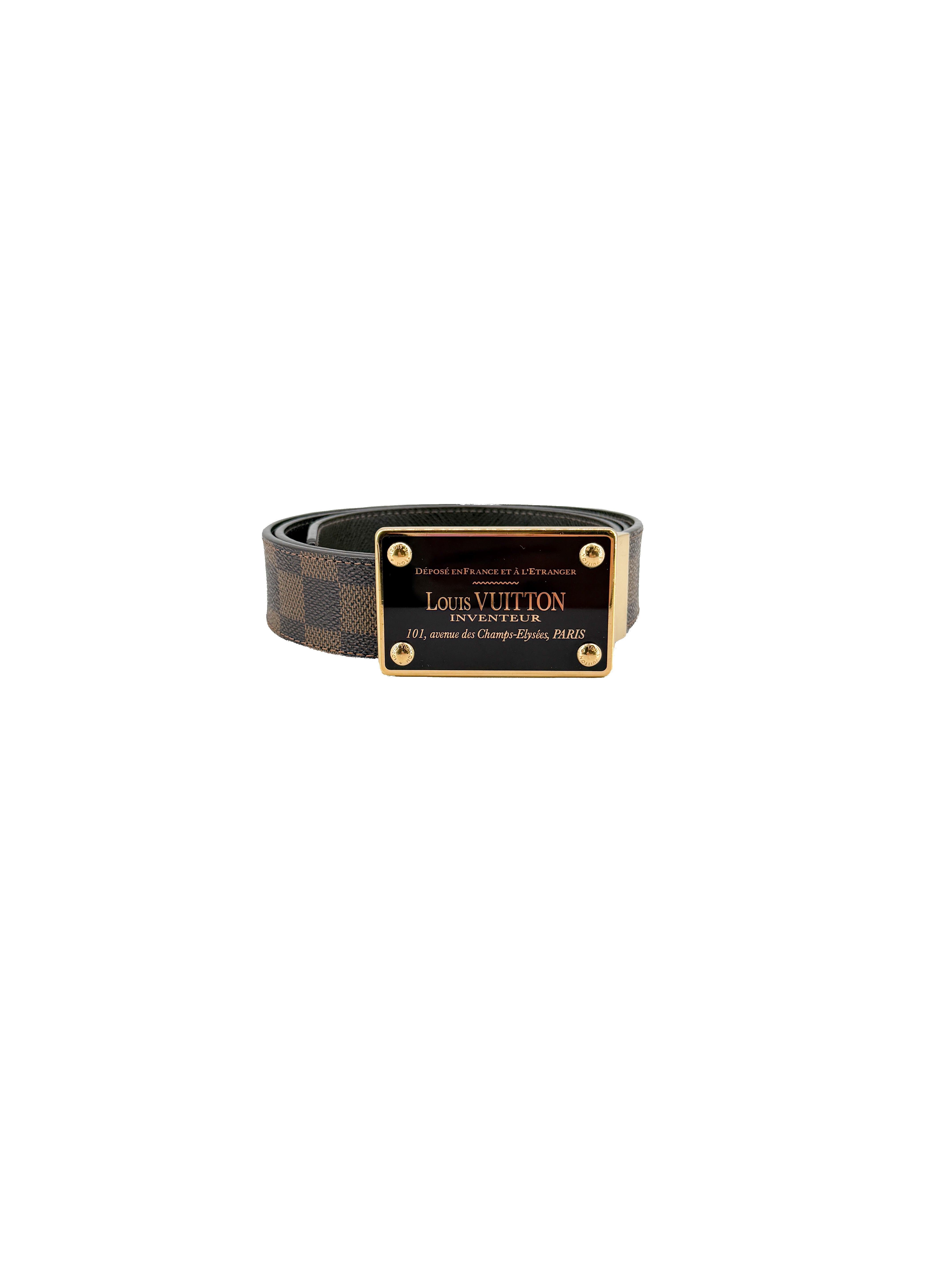 Louis Vuitton damier ebene Iventeur belt size 100 | 40 CT5016