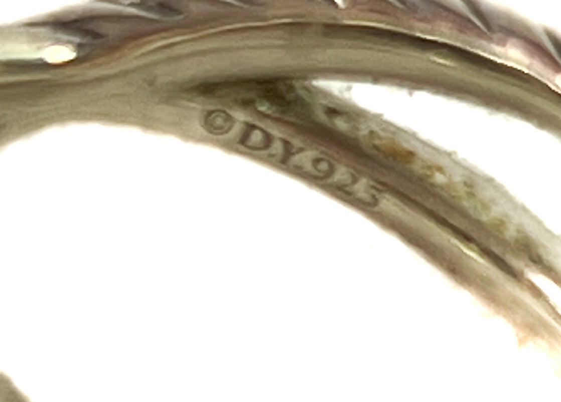 David Yurman black onyx and sterling silver 11MM infinity ring size 7