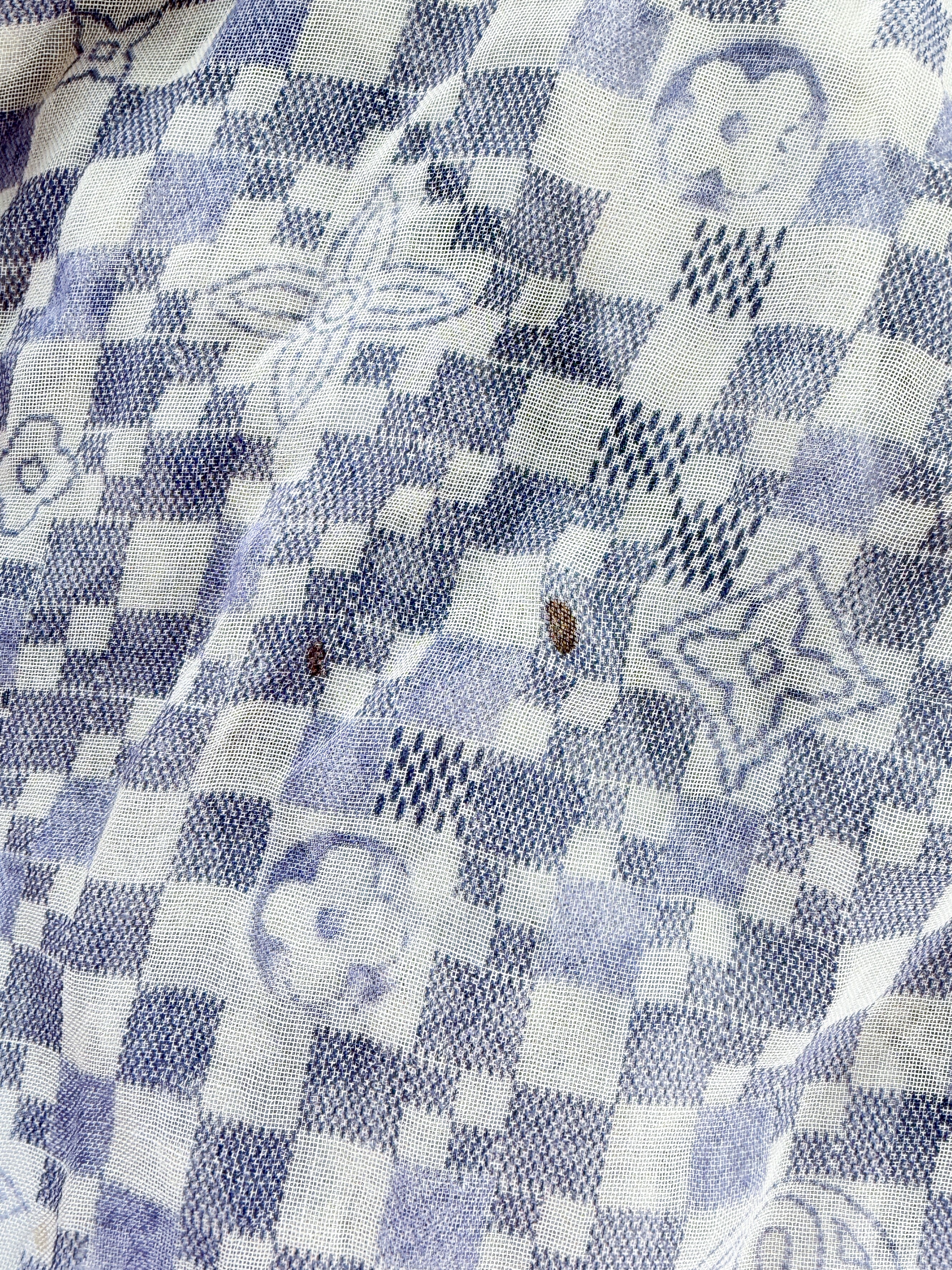 Louis Vuitton damier azur scarf 402470 *as is*