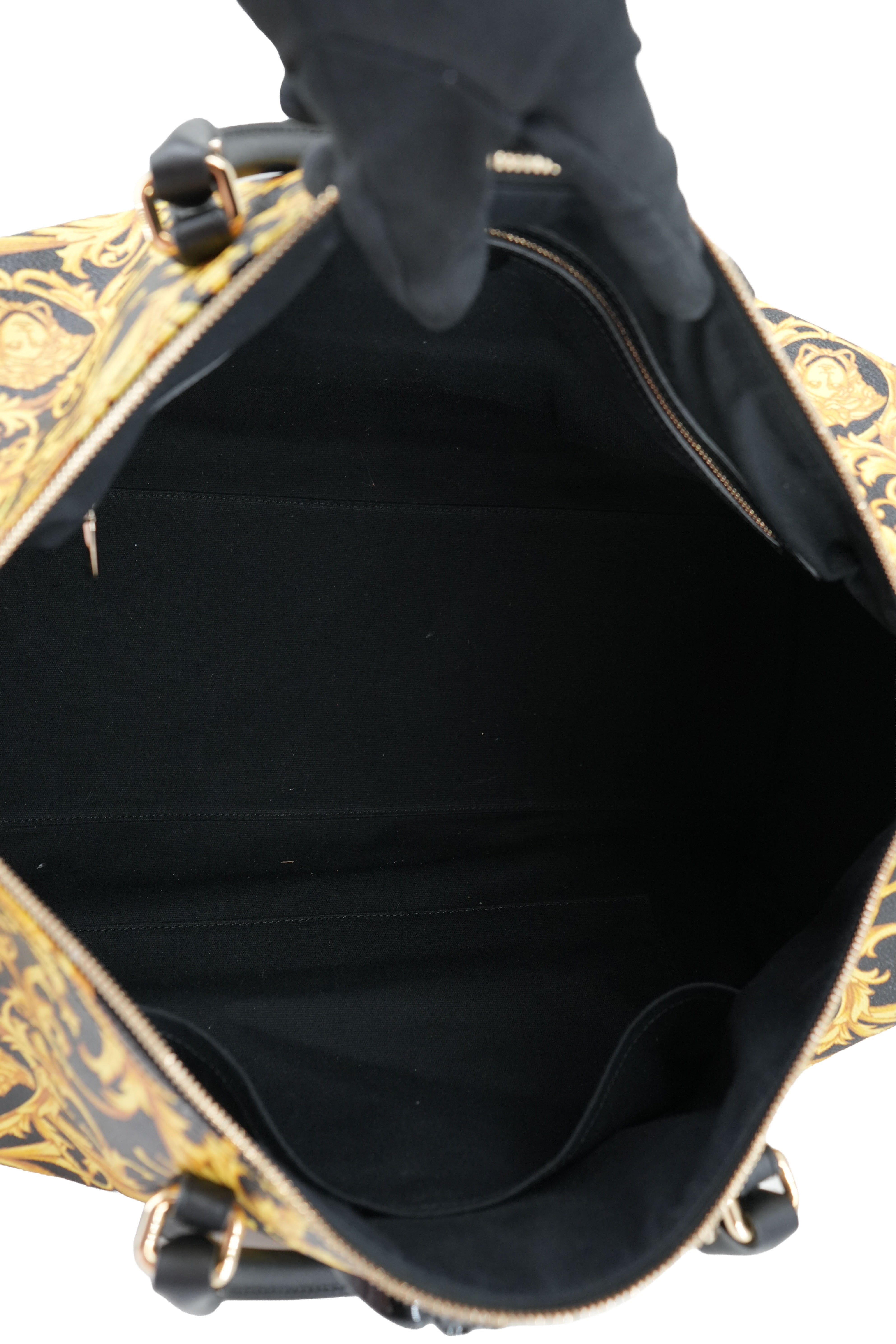 Versace black yellow new baroque weekender