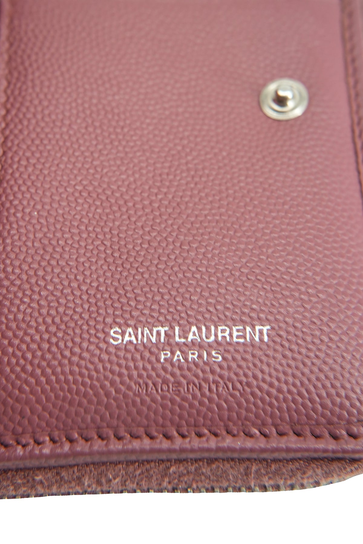 Saint Laurent pink quilted Cassandre compact wallet 0617