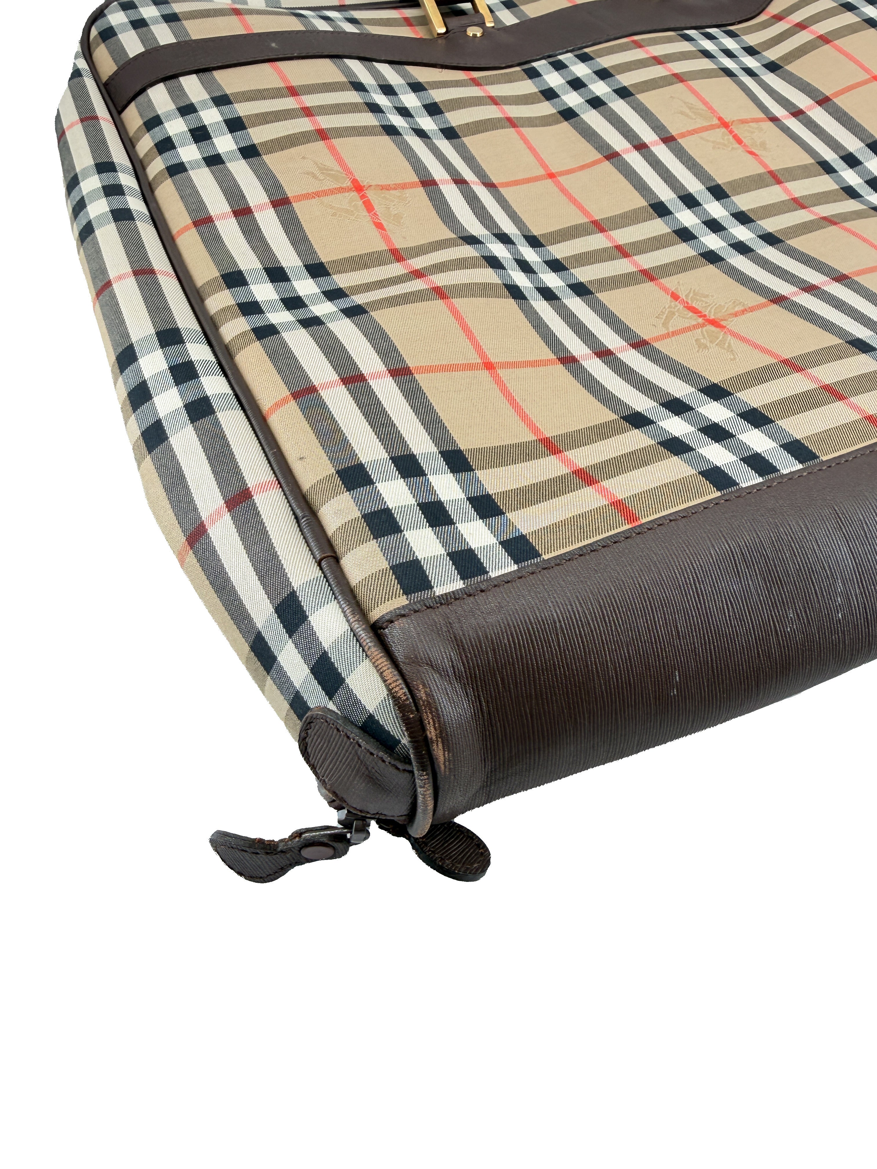 Burberry vintage brown trimmed foldable garment bag