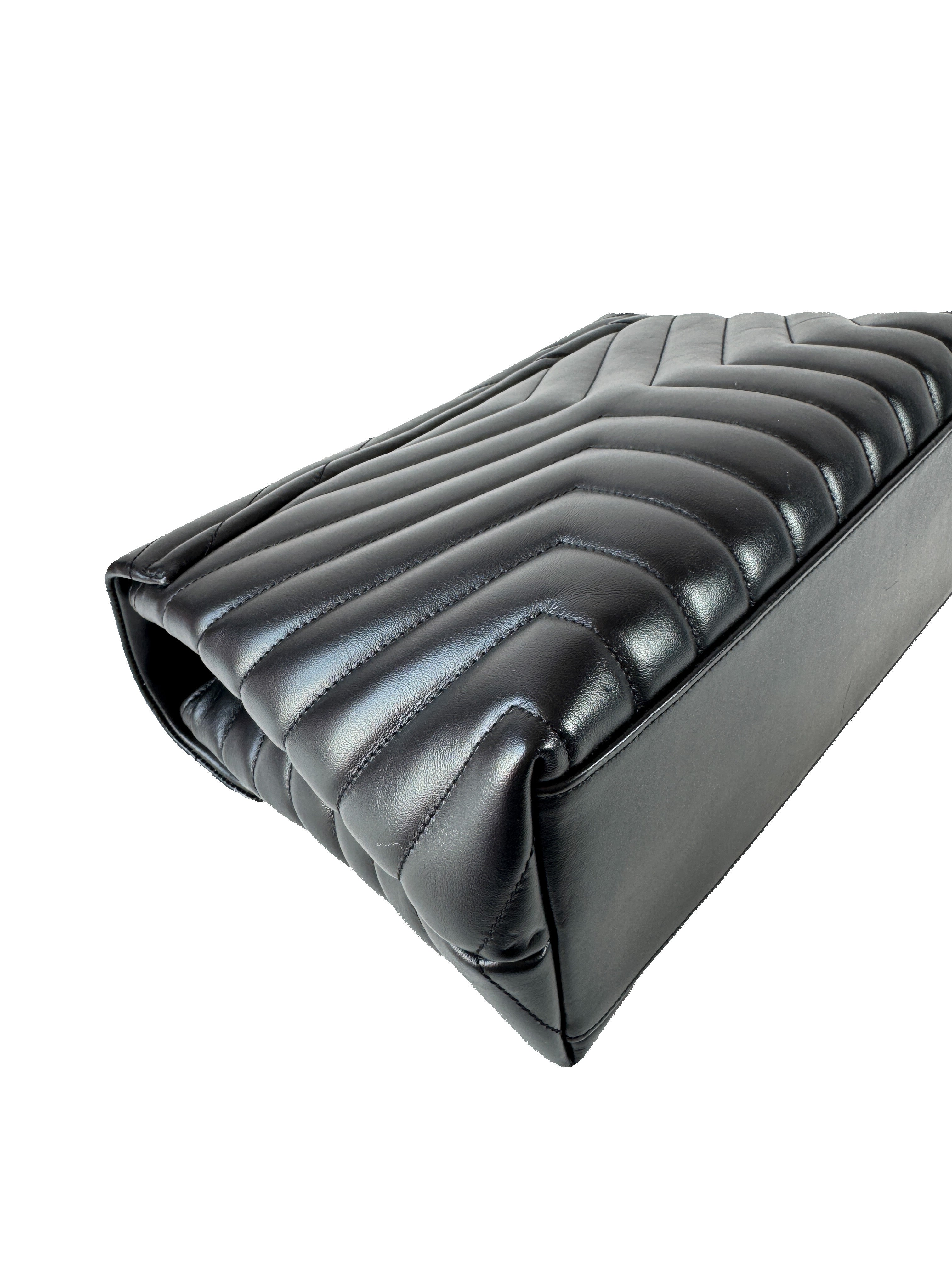 Saint Laurent Medium LouLou Black Matelasse Shoulder Bag AIM374946-0721