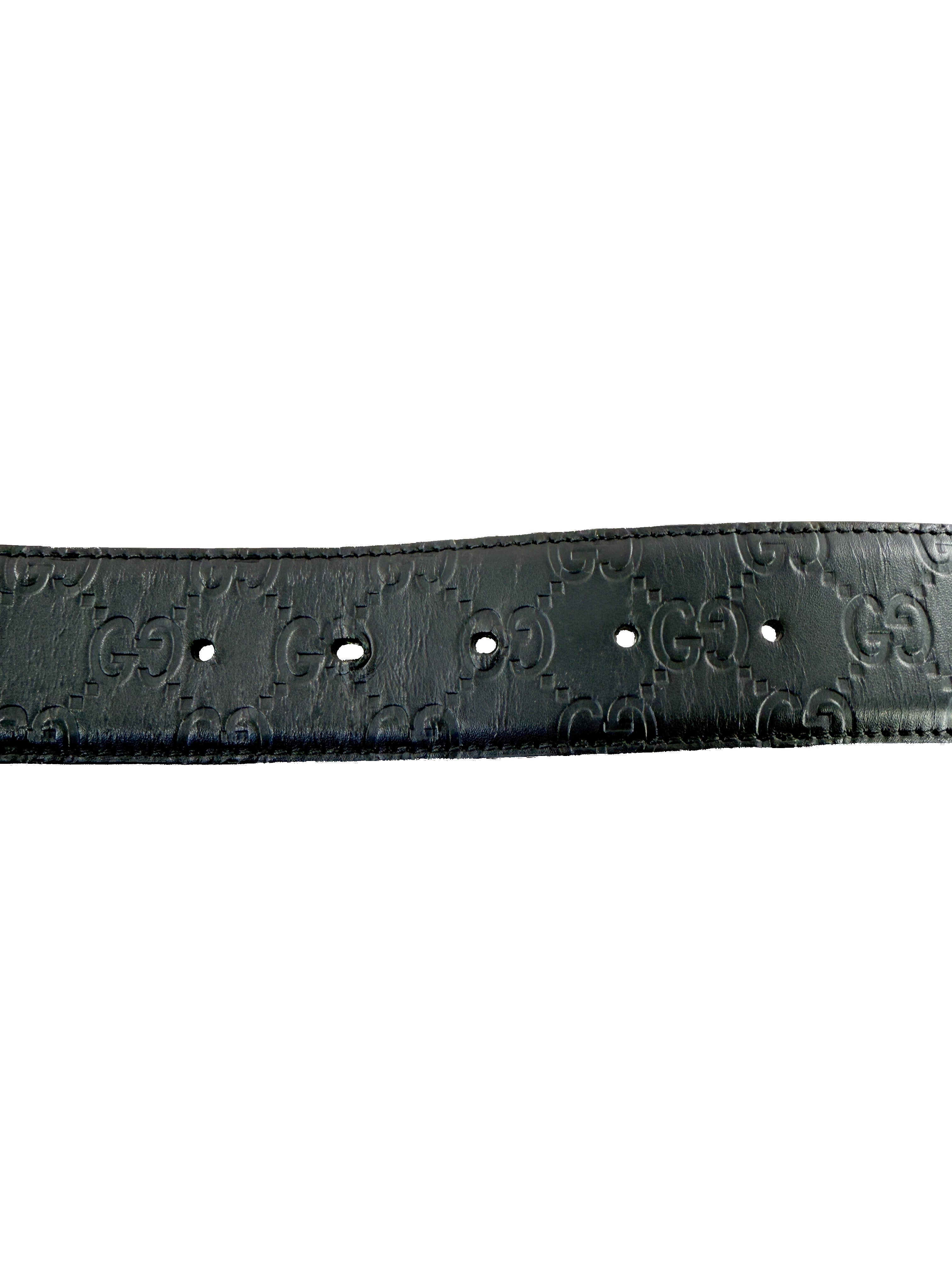 Gucci black GG Guccisimia belt size 90 601254