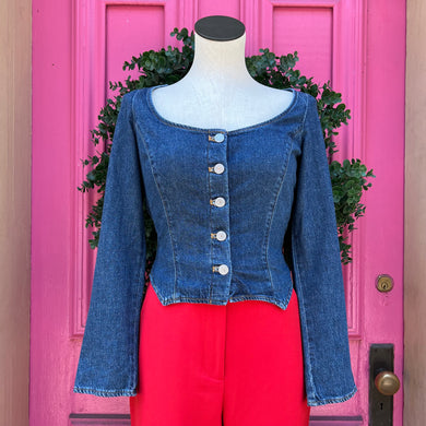 Levi's denim long sleeve cropped top size S