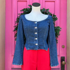 Levi's denim long sleeve cropped top size S
