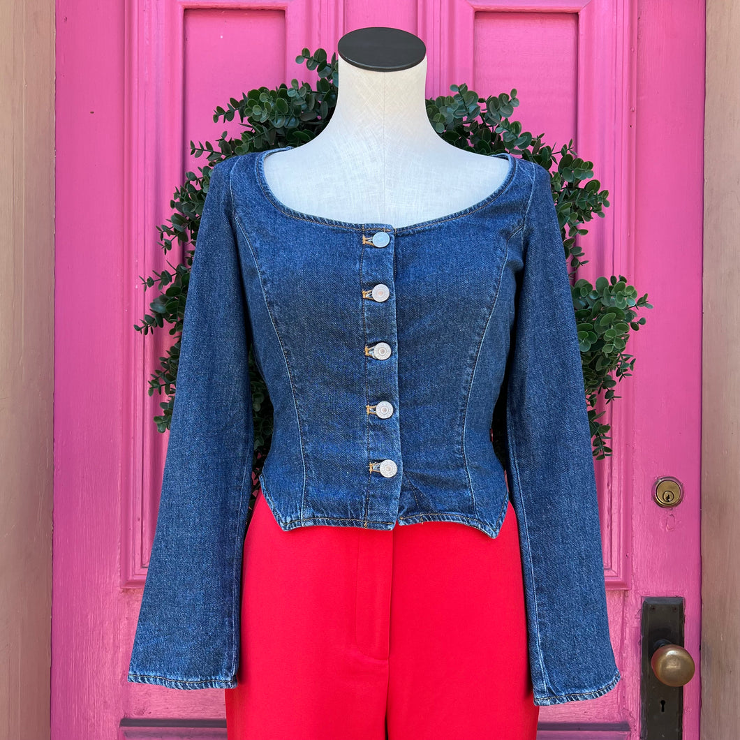 Levi's denim long sleeve cropped top size S