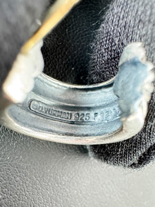 David Yurman sterling silver 18k gold cable huggie hoops
