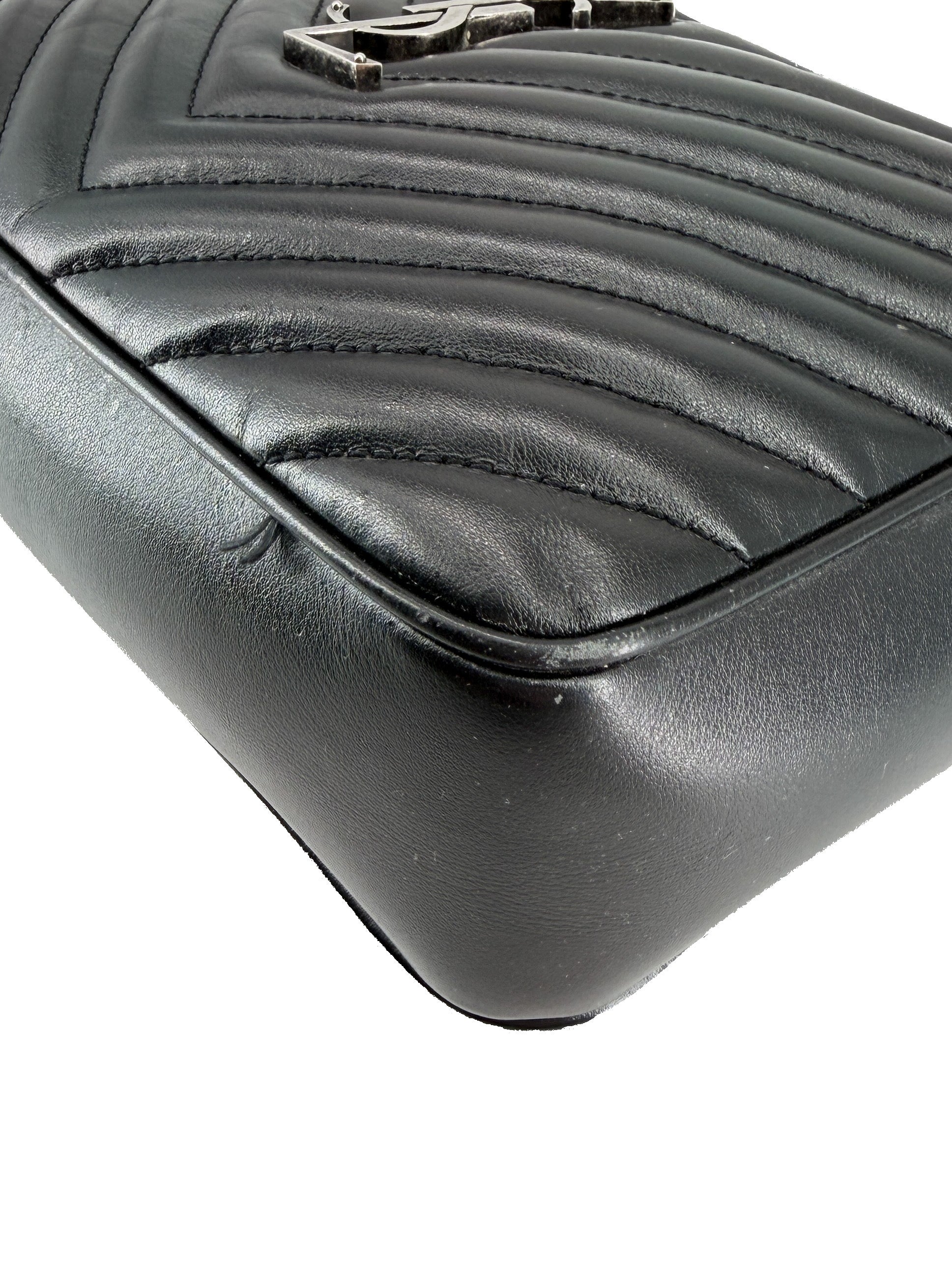 Saint Laurent black leather Lou quilted camera bag GUE612544-0222