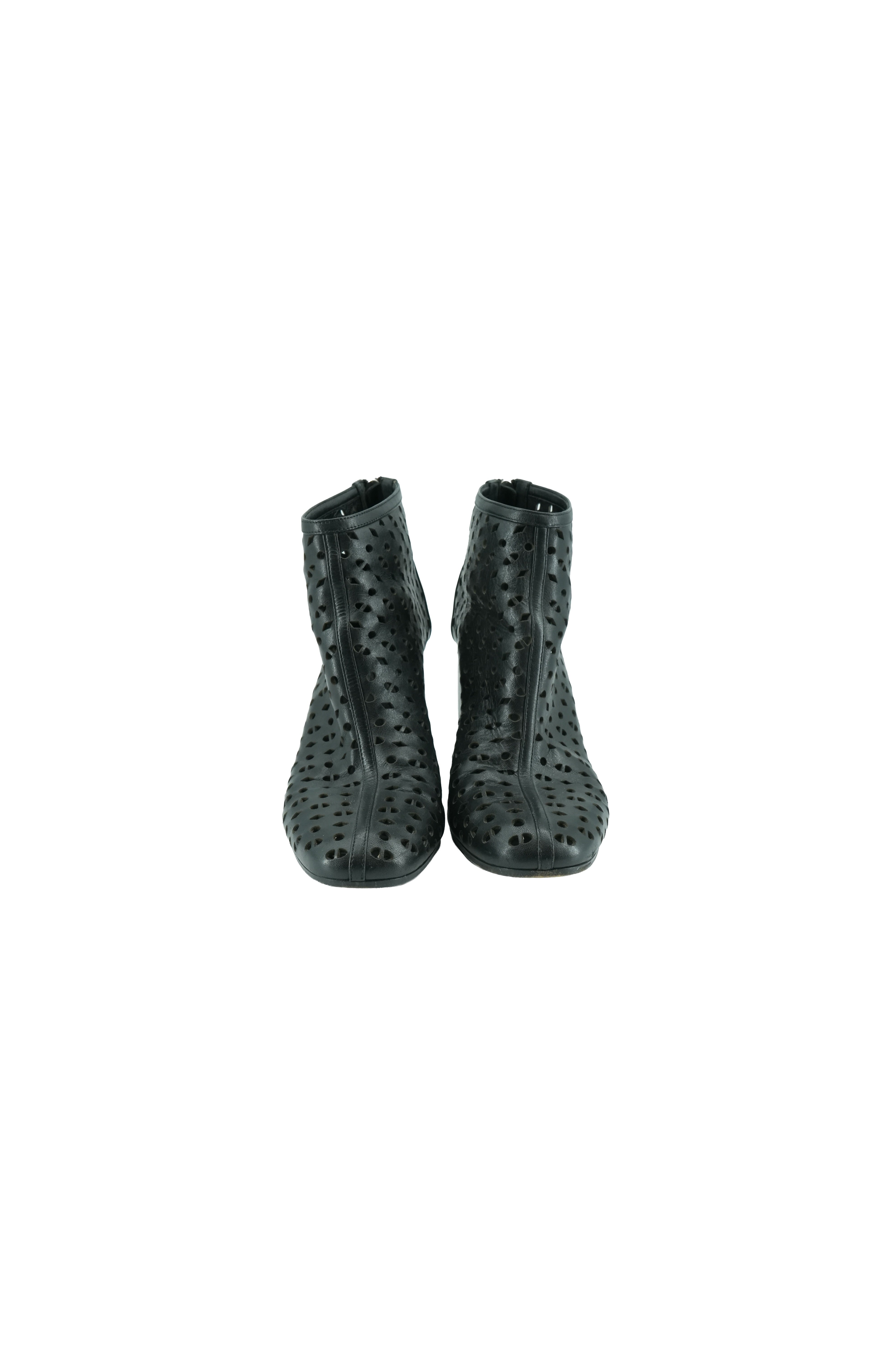 Hermès black leather Milady laser cut booties size 37 (7)