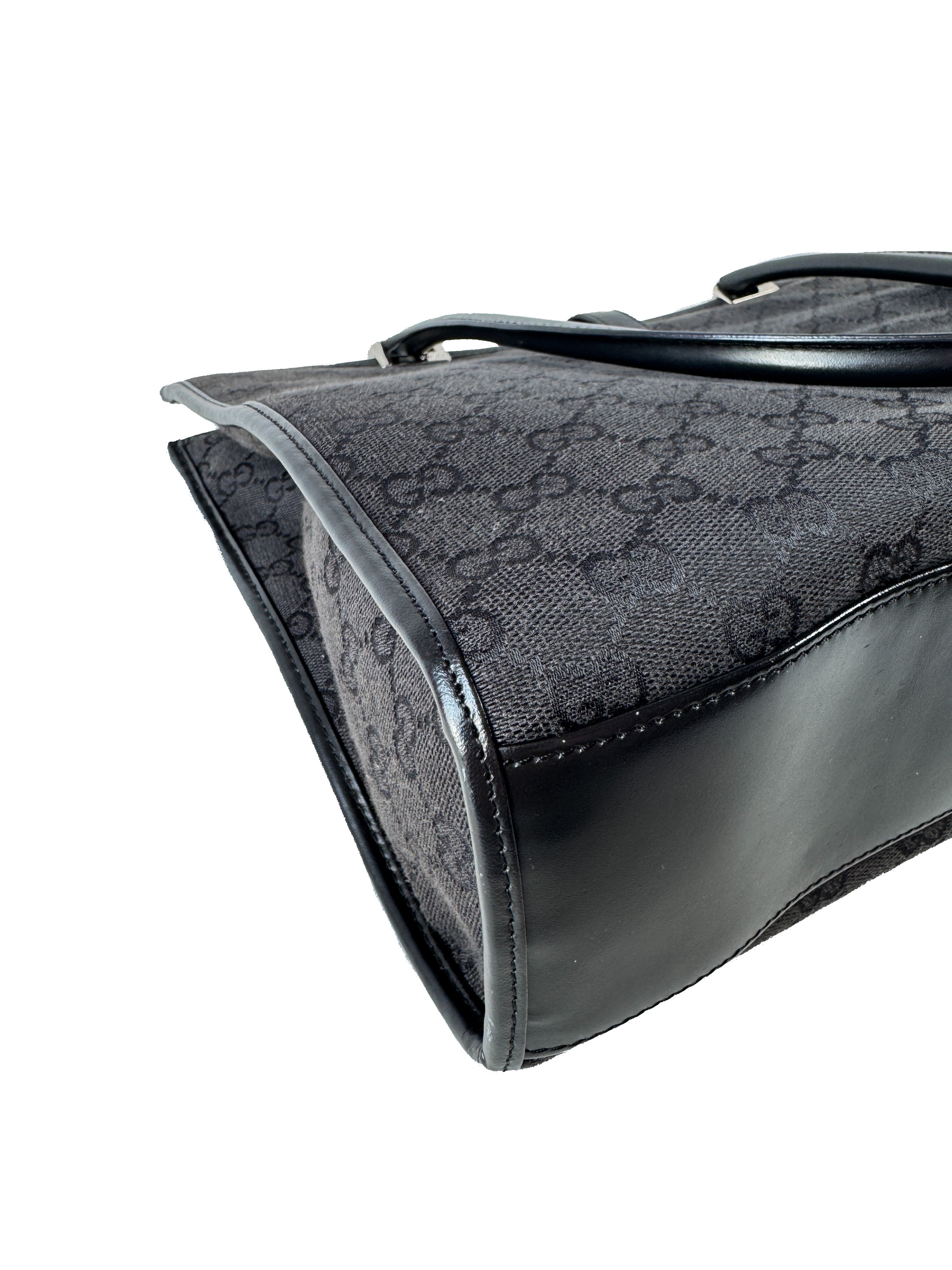 Gucci black signature GG vintage Jackie tote 00210742123