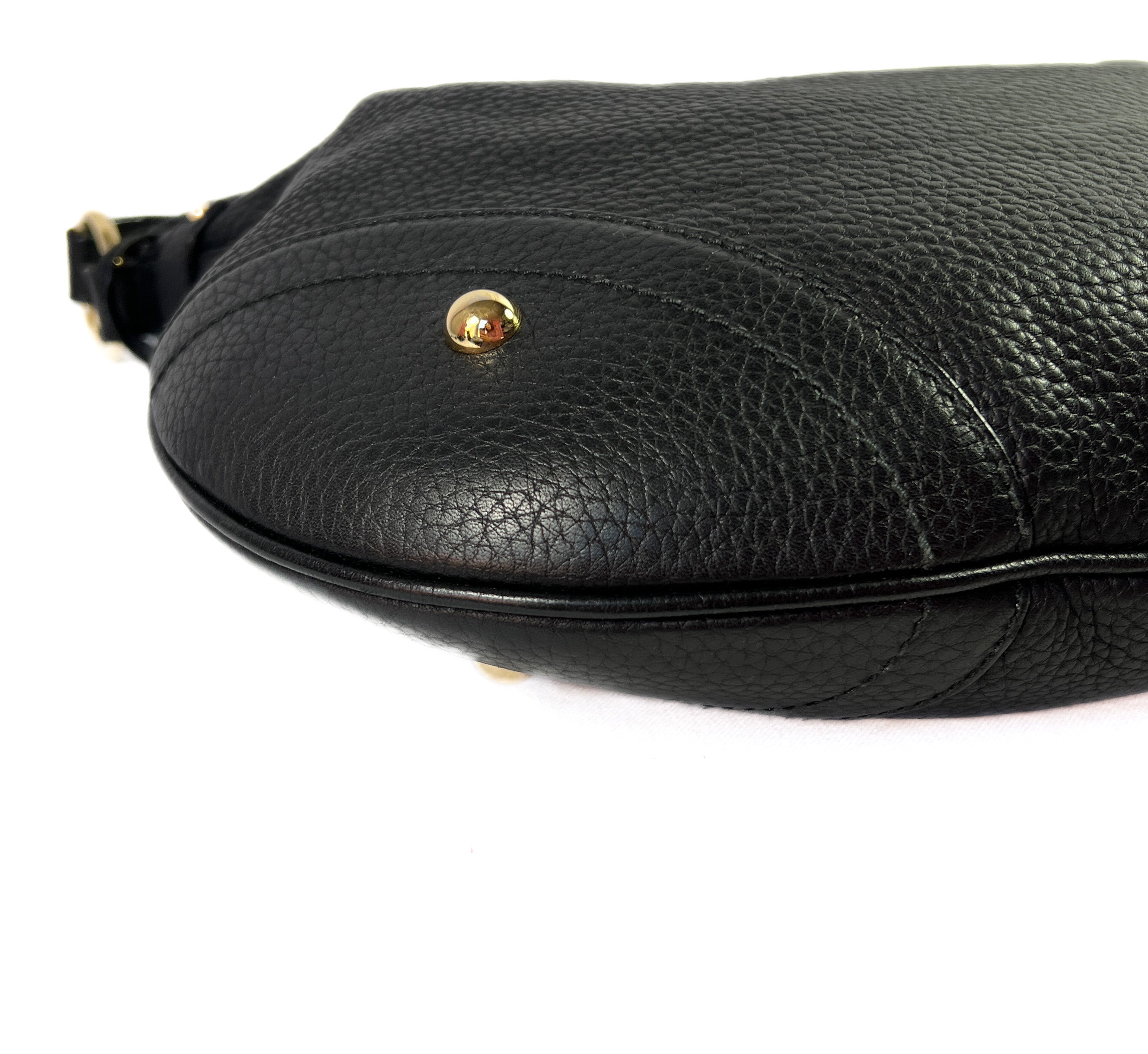 Dolce & Gabbana black leather shoulder hobo bag