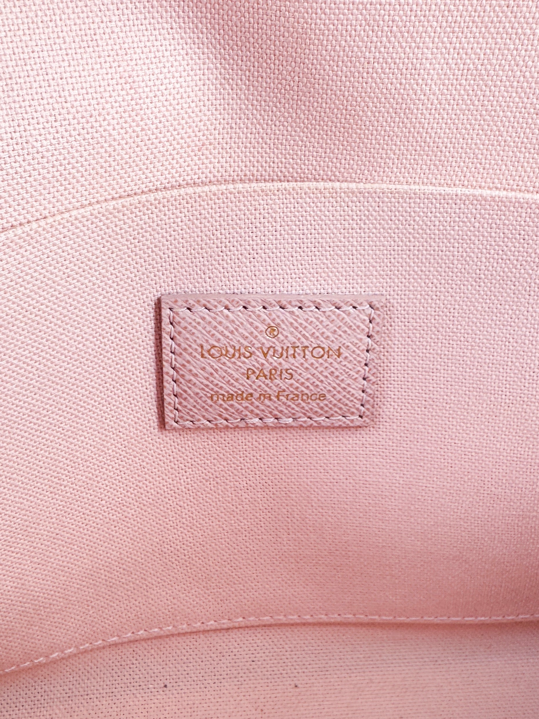 Louis Vuitton damier azur Pochette Felicie chain wallet rose ballerine NFC