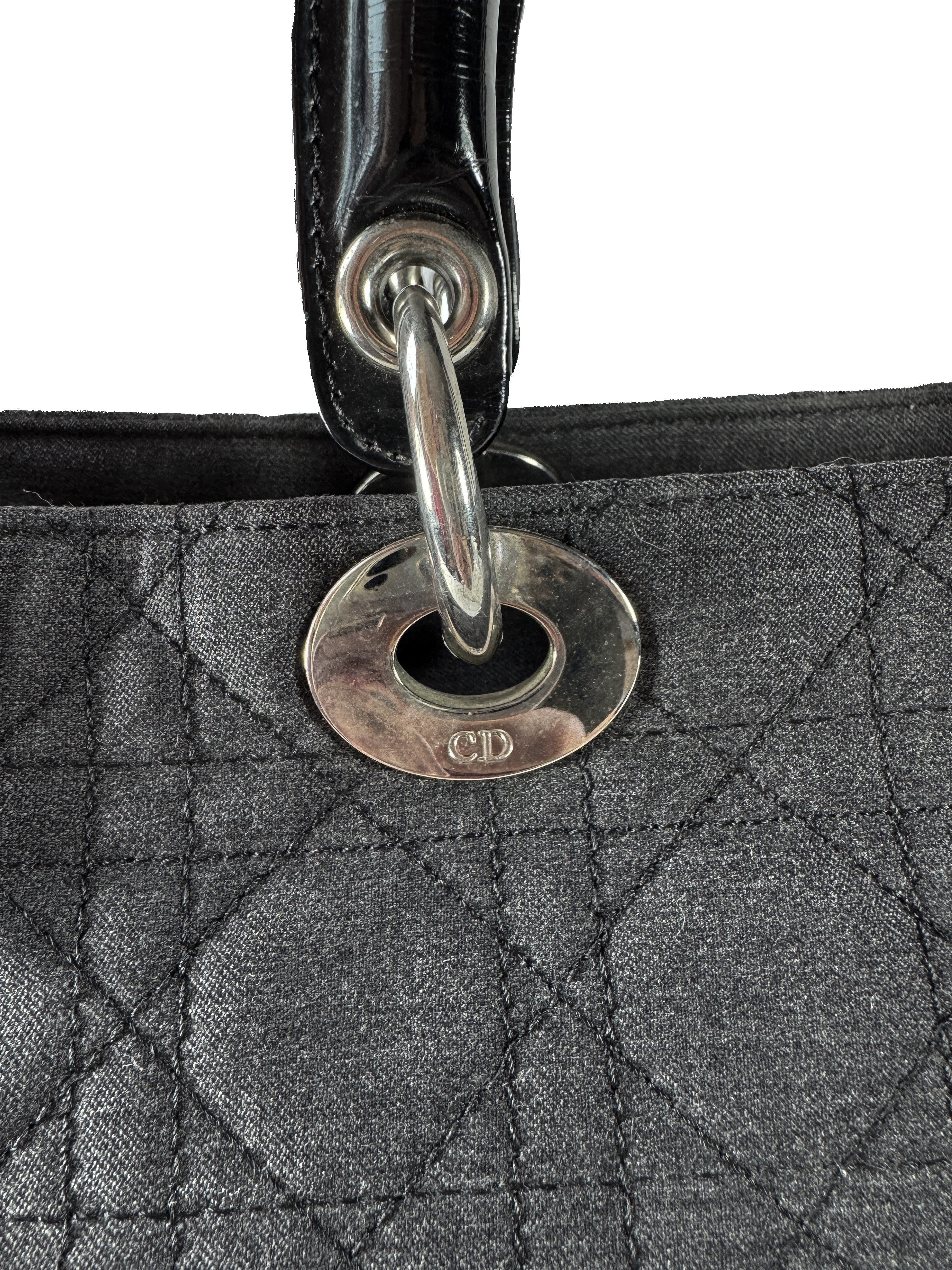 Christian Dior black denim Lady Dior vintage RU 0967