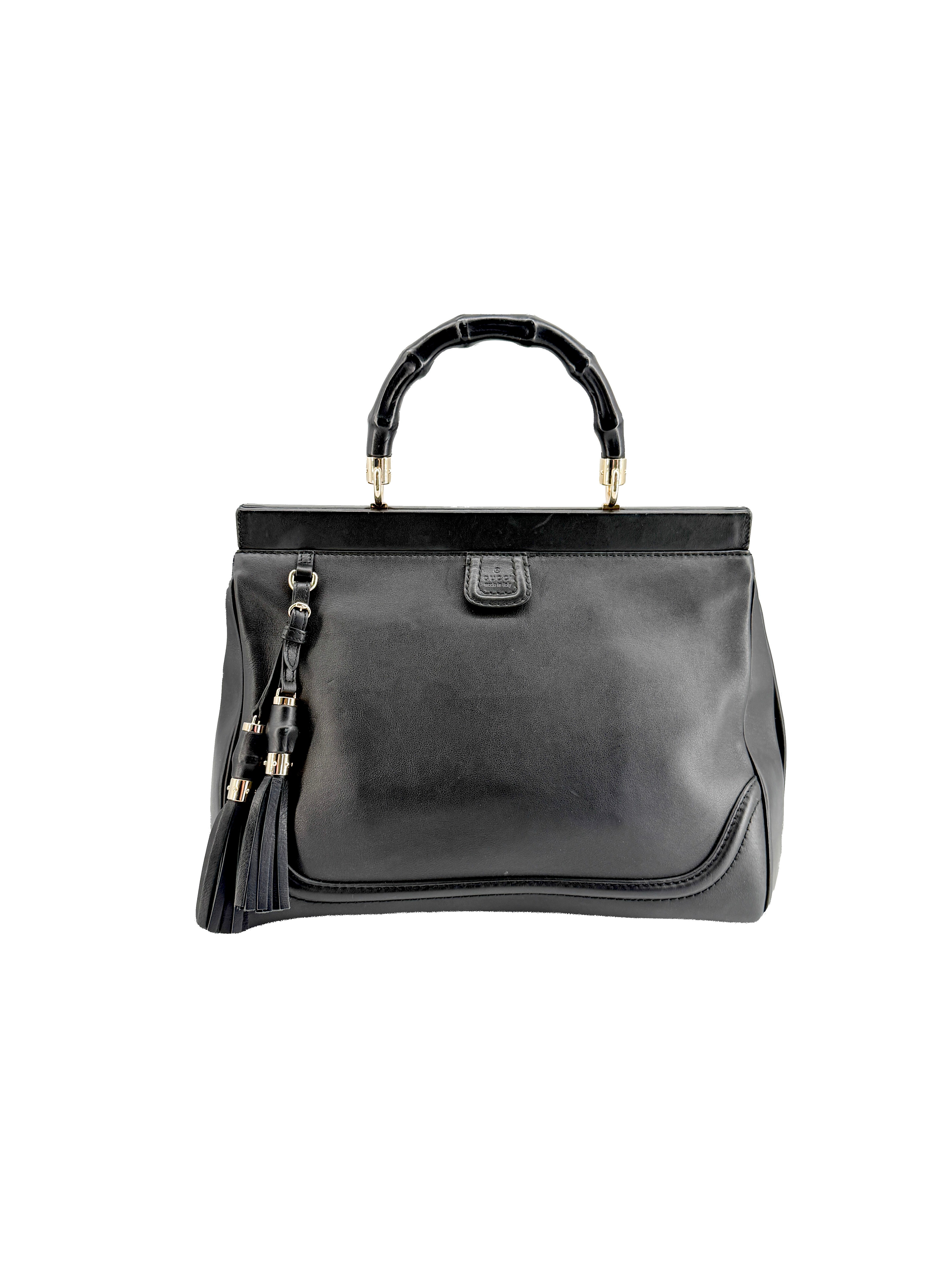 Gucci black Bamboo Bold top handle tote 296860502752