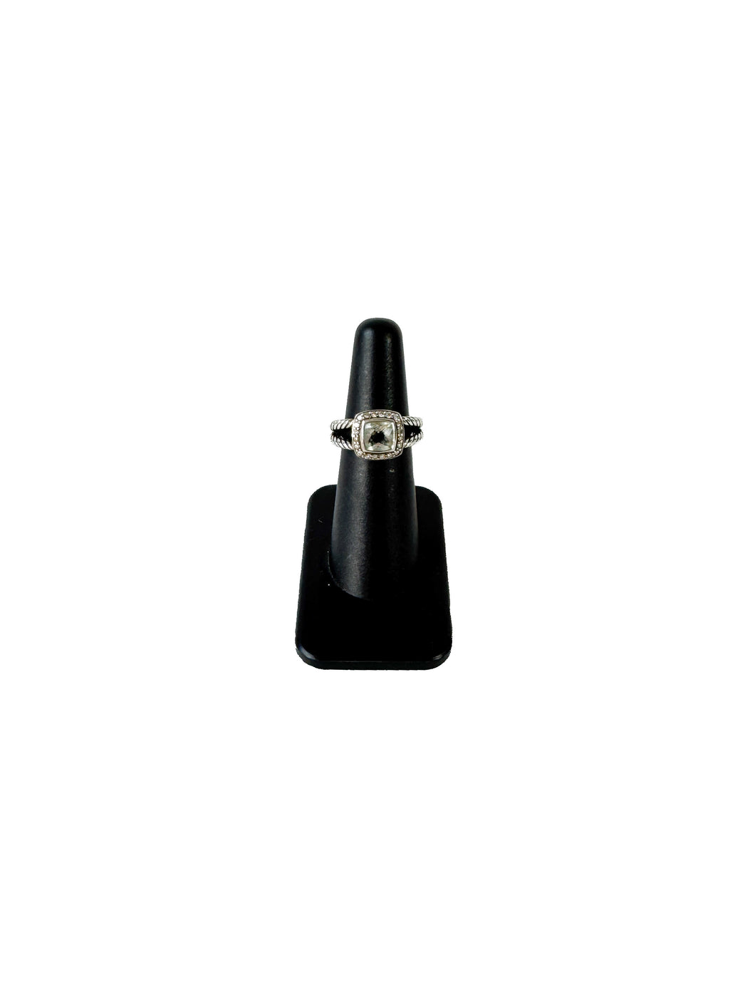 David Yurman petite Albion prasiolite diamond ring