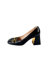 Gucci black leather Malaga Kid Horsebit 75mm Pumps size 40.5 643886