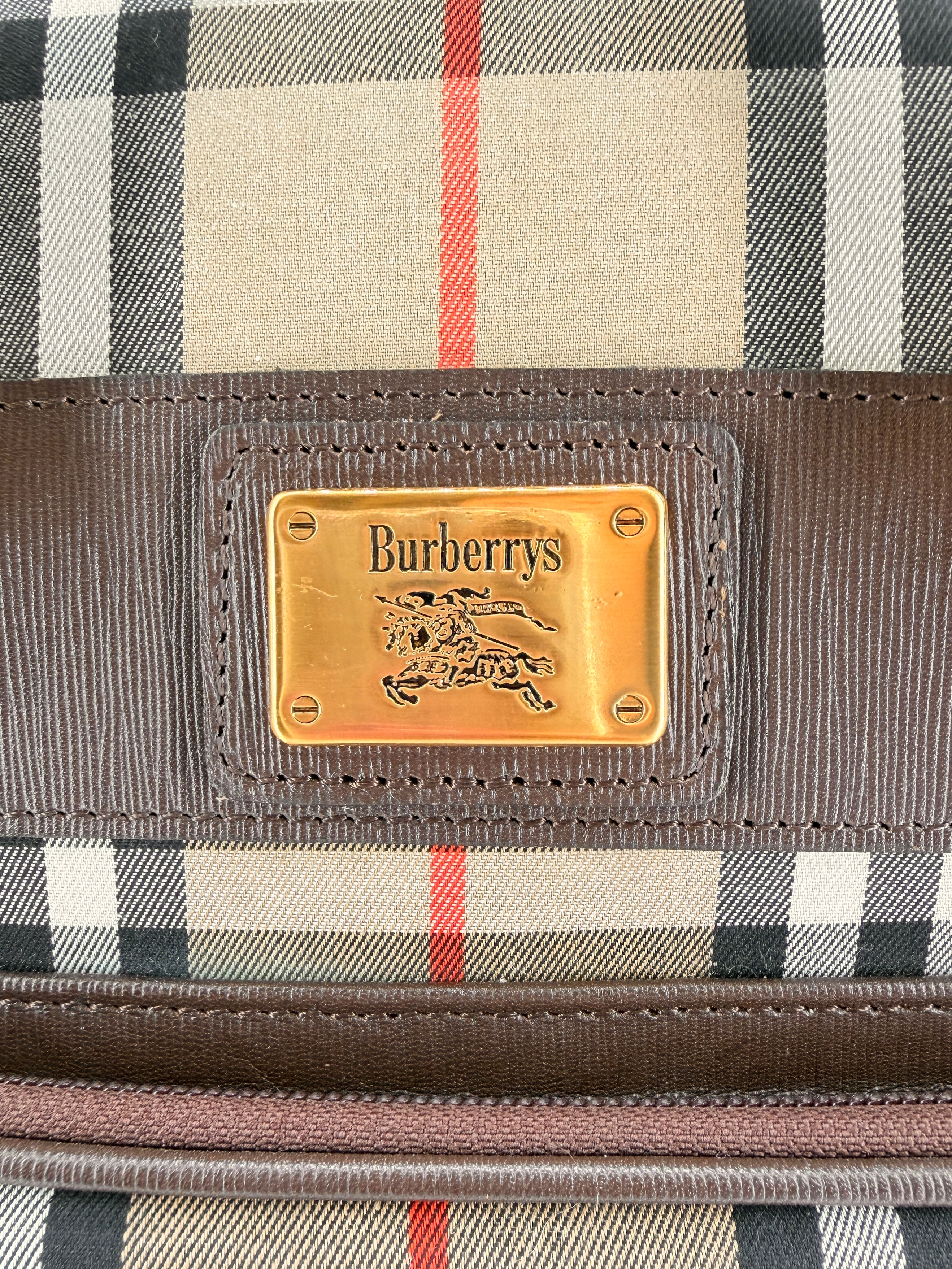 Burberry vintage brown trimmed foldable garment bag
