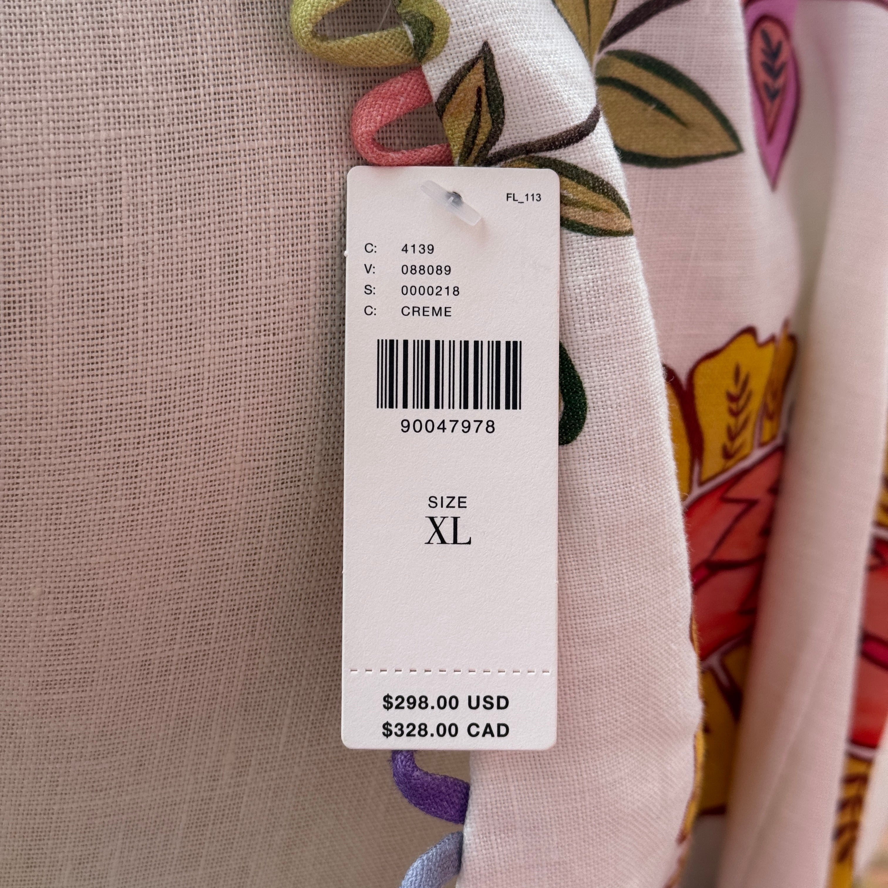 FARM RIO white multicolor floral linen tank dress size XL NWT
