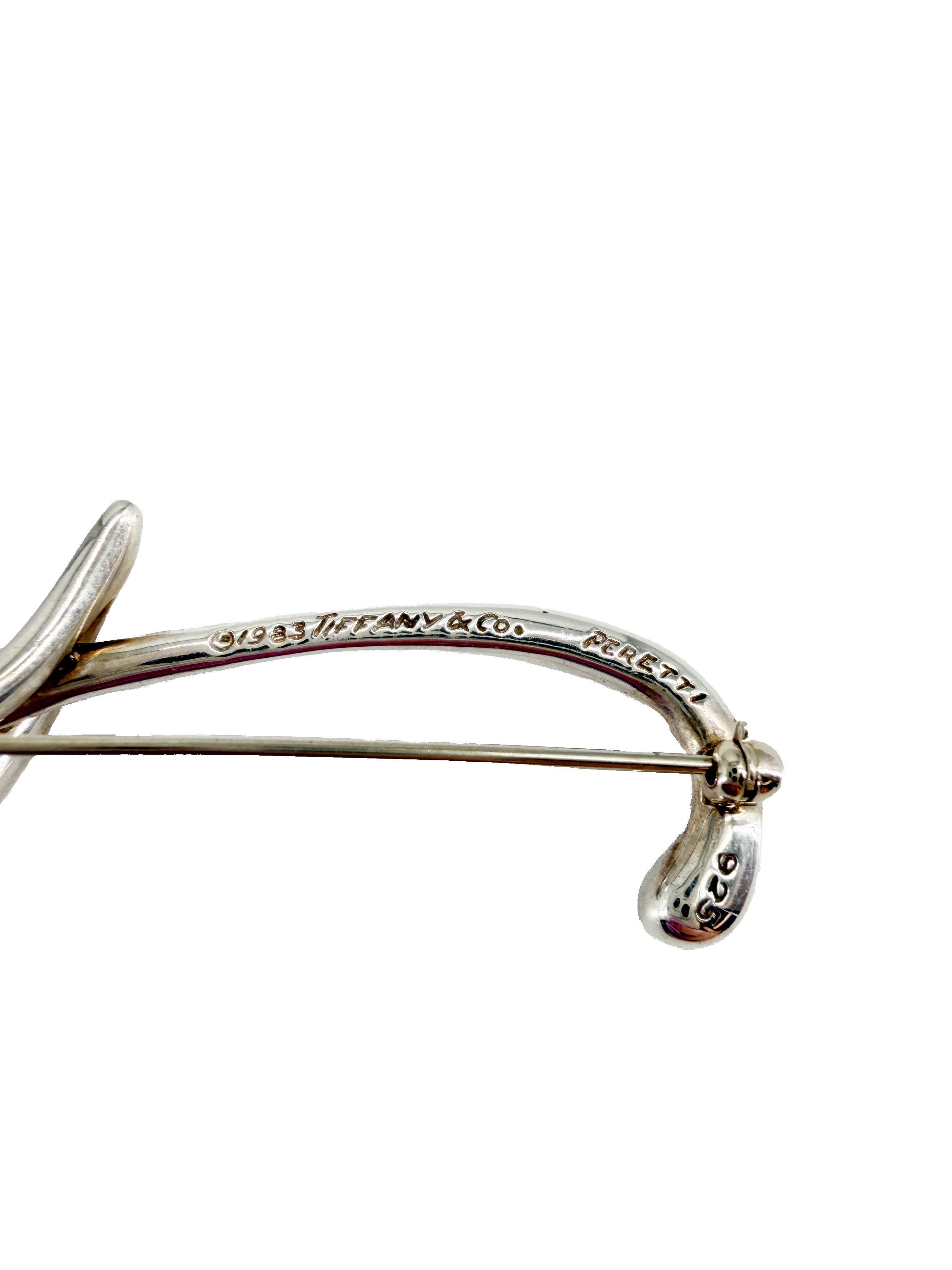 Tiffany & Co sterling silver Elsa Peretti  T brooch
