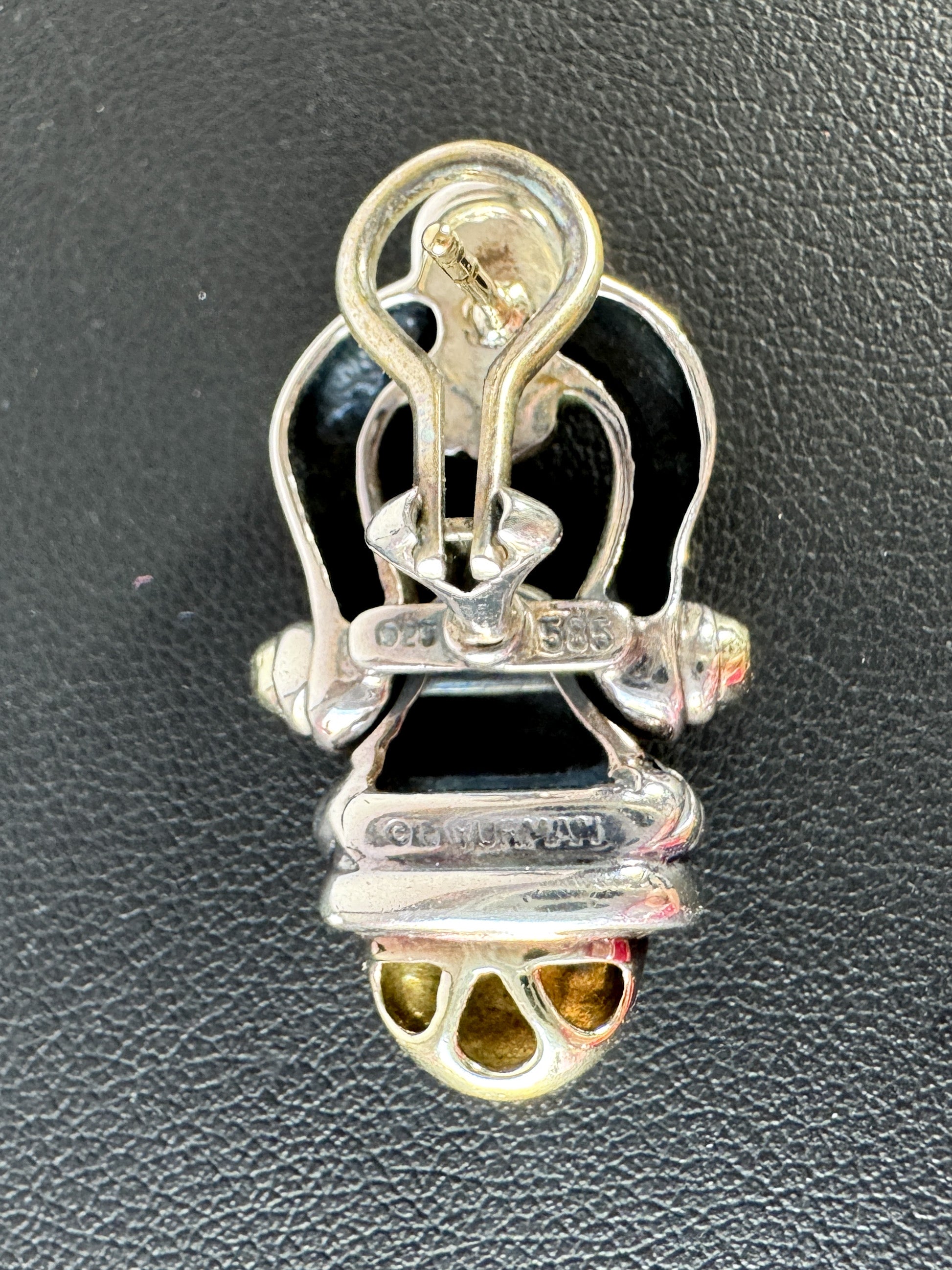 David Yurman sterling silver 14k gold buckle drop earrings